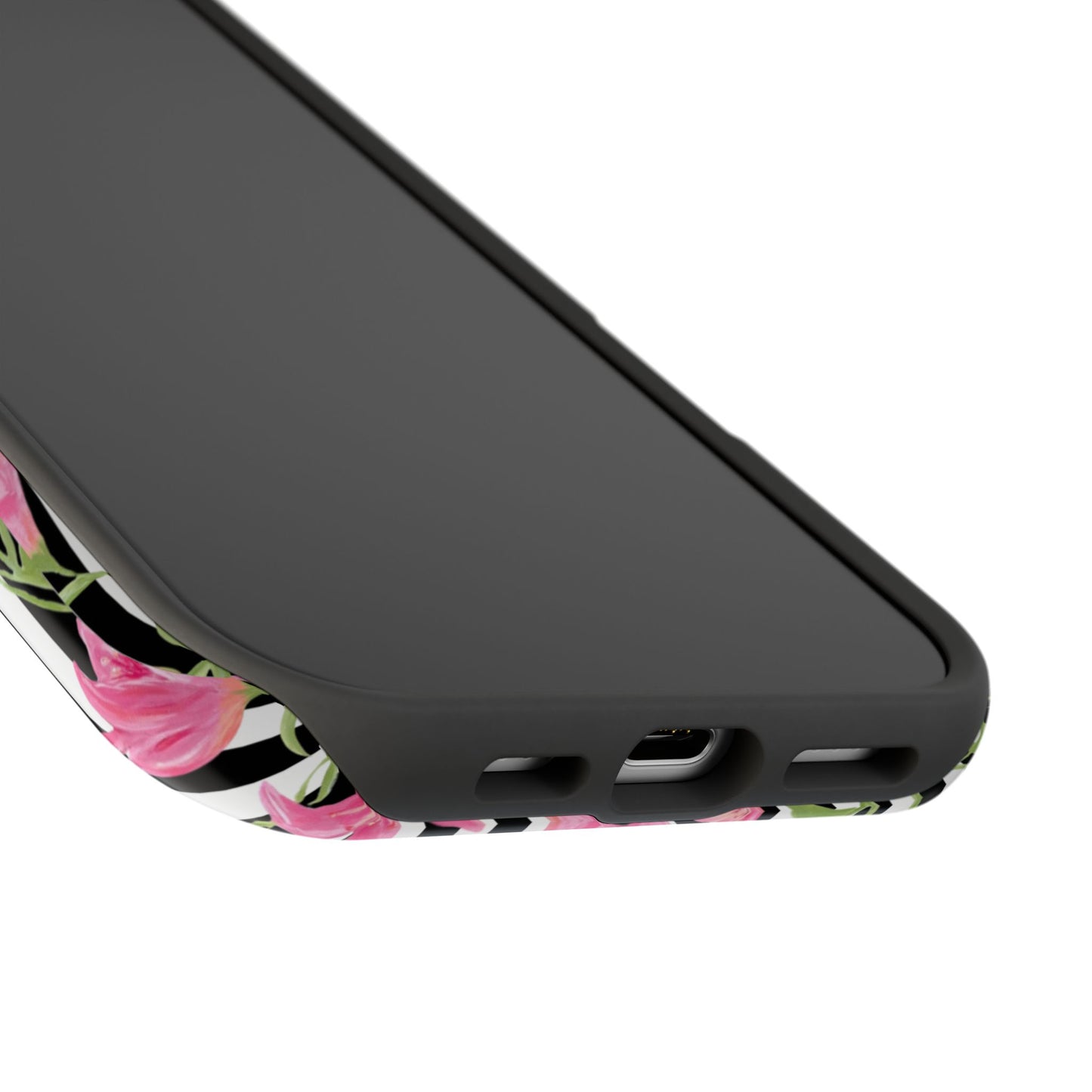 Azalea Stripe Mag Safe Case for iPhone - Black