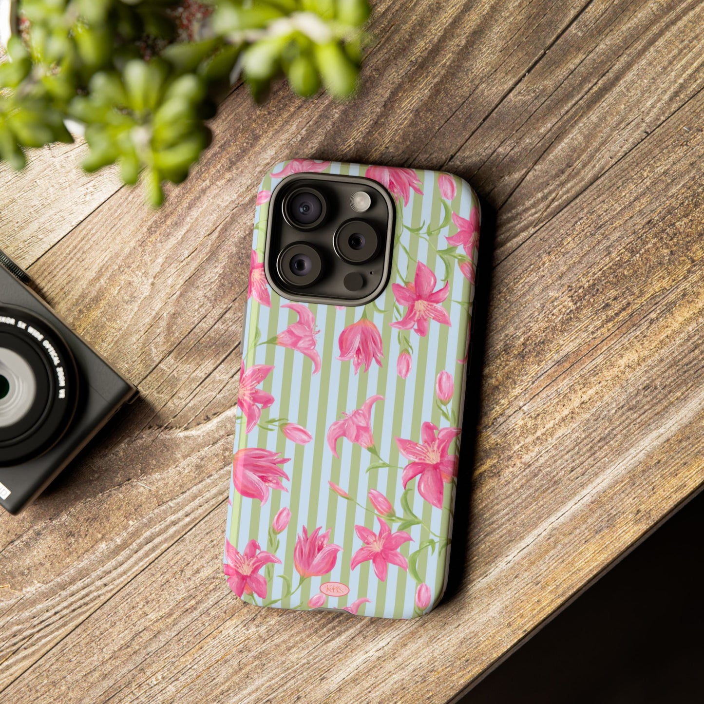 Azalea Stripe Tough Case for iPhone - Blue & Green