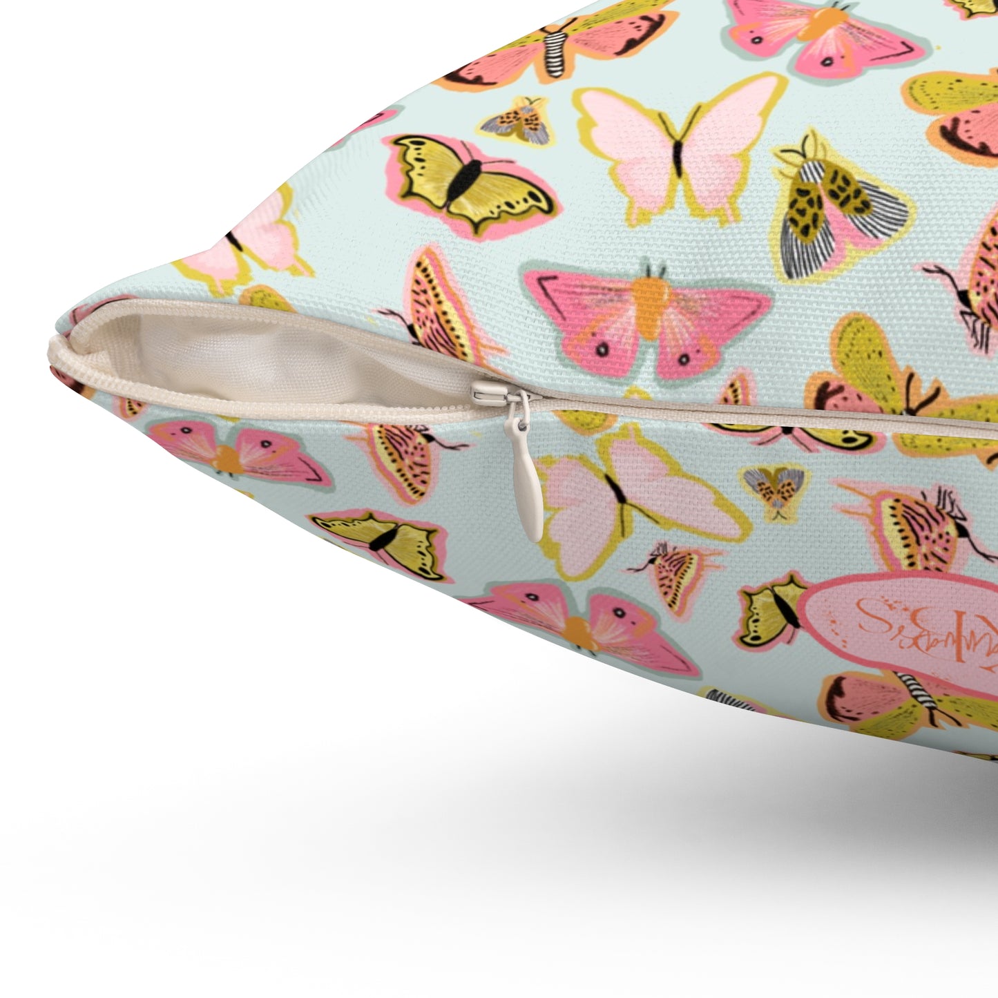 Butterfly Muse Throw Pillow - Blue