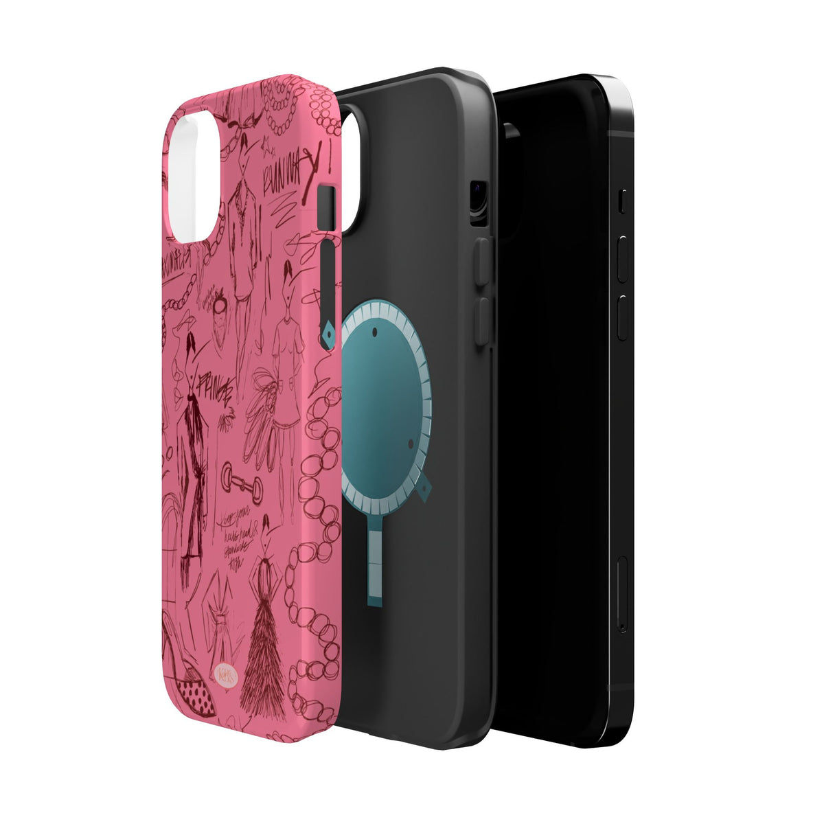 Fashion Sketch Mag Safe Case for iPhone - Maroon