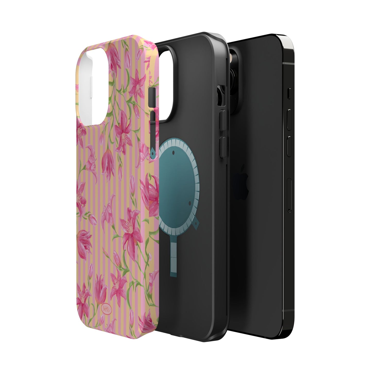 Azalea Stripe Mag Safe Case for iPhone - Pink & Orange