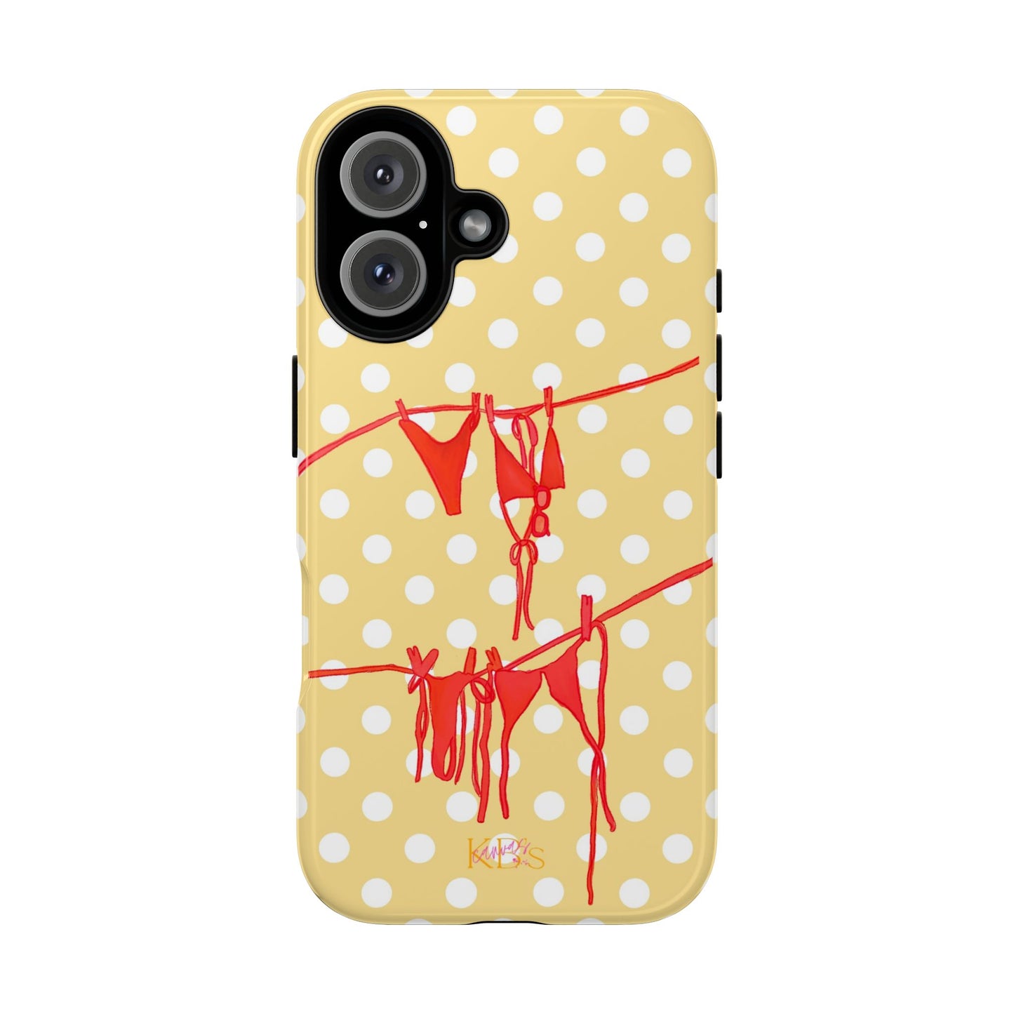 Polka Dot Bikini Tough Case for iPhone - Yellow