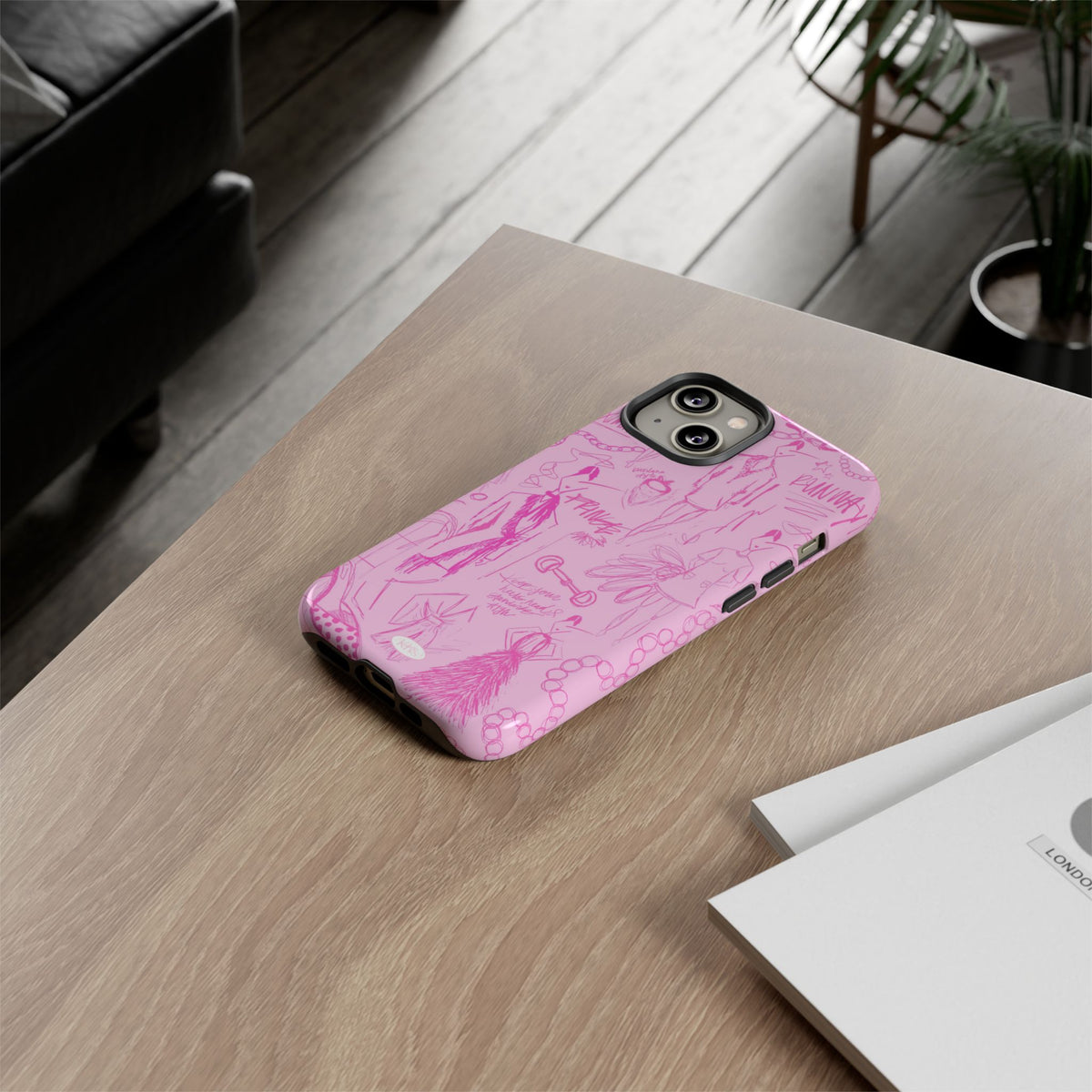 Fashion Sketch Tough Case for iPhone - Pink