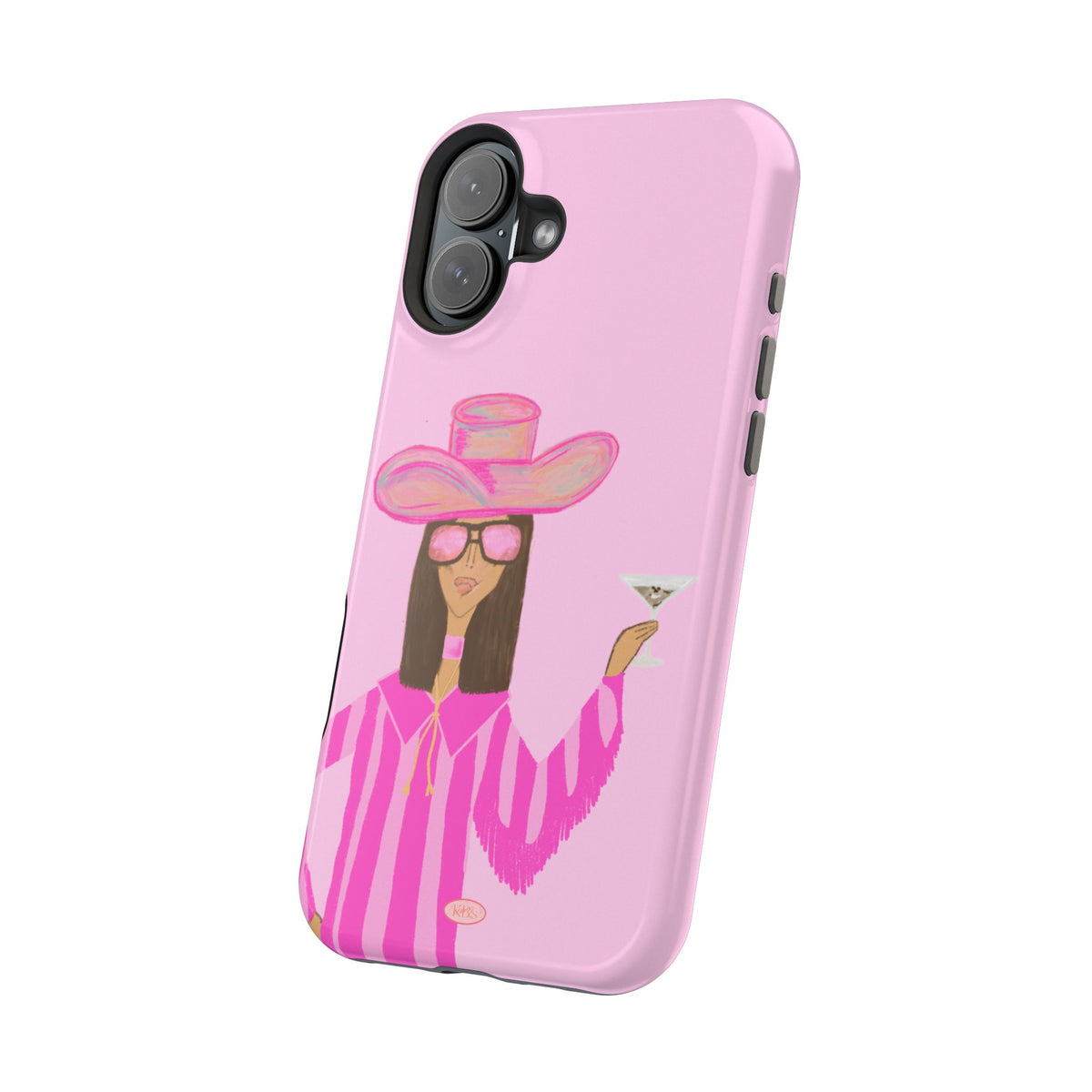 Cocktail Cowgirl Mag Safe Case for iPhone - Pink