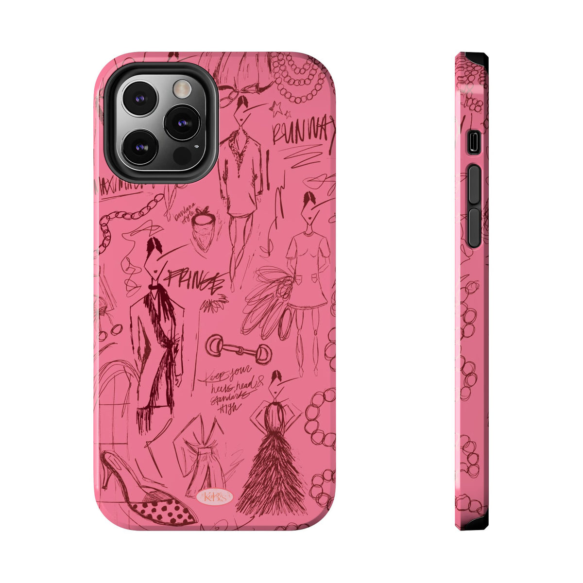 Fashion Sketch Tough Case for iPhone - Maroon