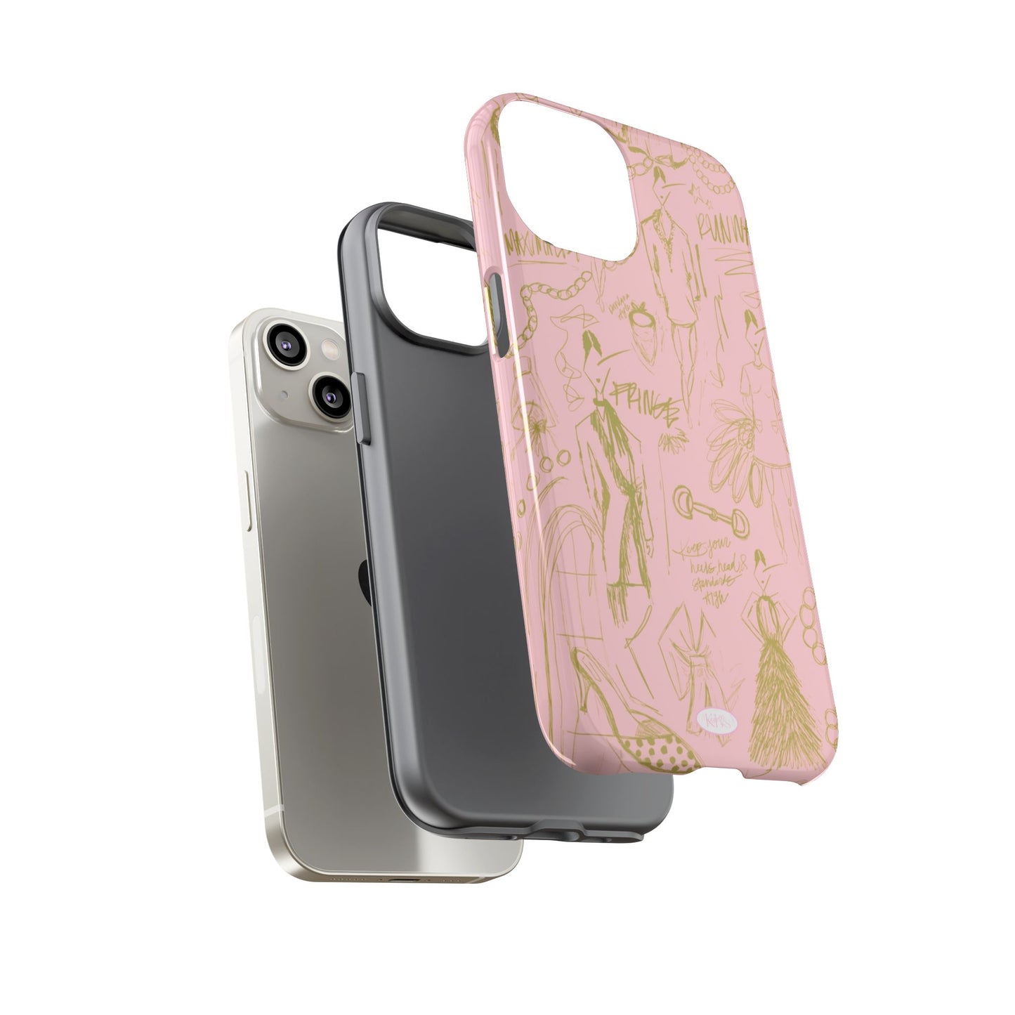 Fashion Sketch Tough Case for iPhone - Pink