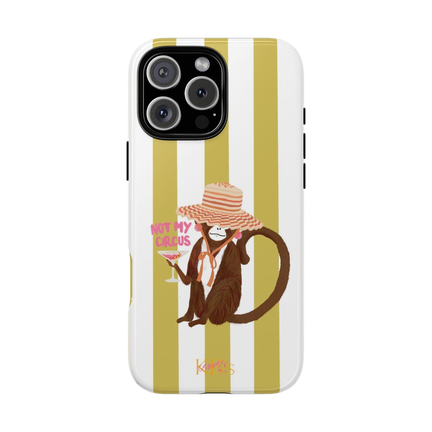 Not My Circus Tough Case - Green & White Stripe
