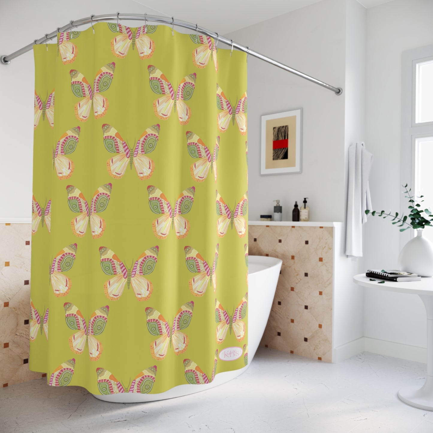 Flutter Pattern Shower Curtain - Green