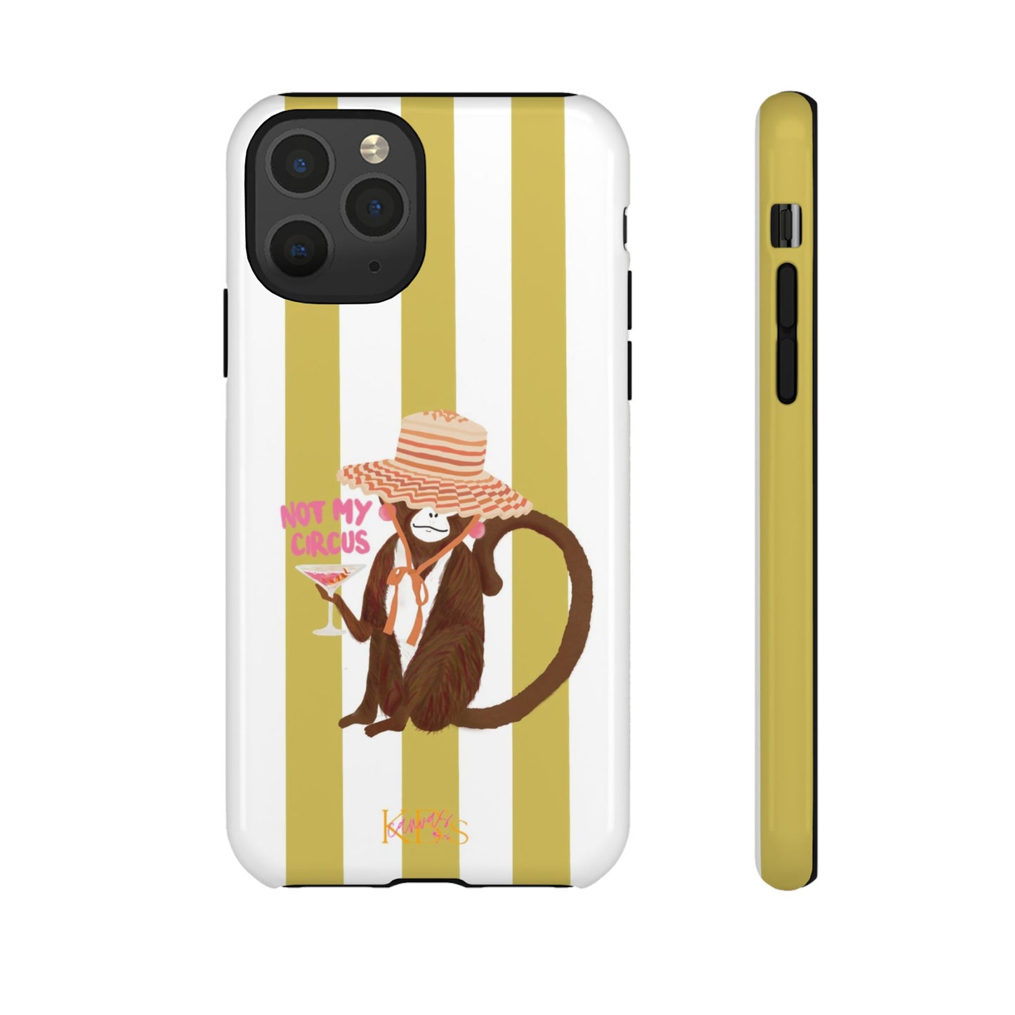 Not My Circus Tough Case - Green & White Stripe