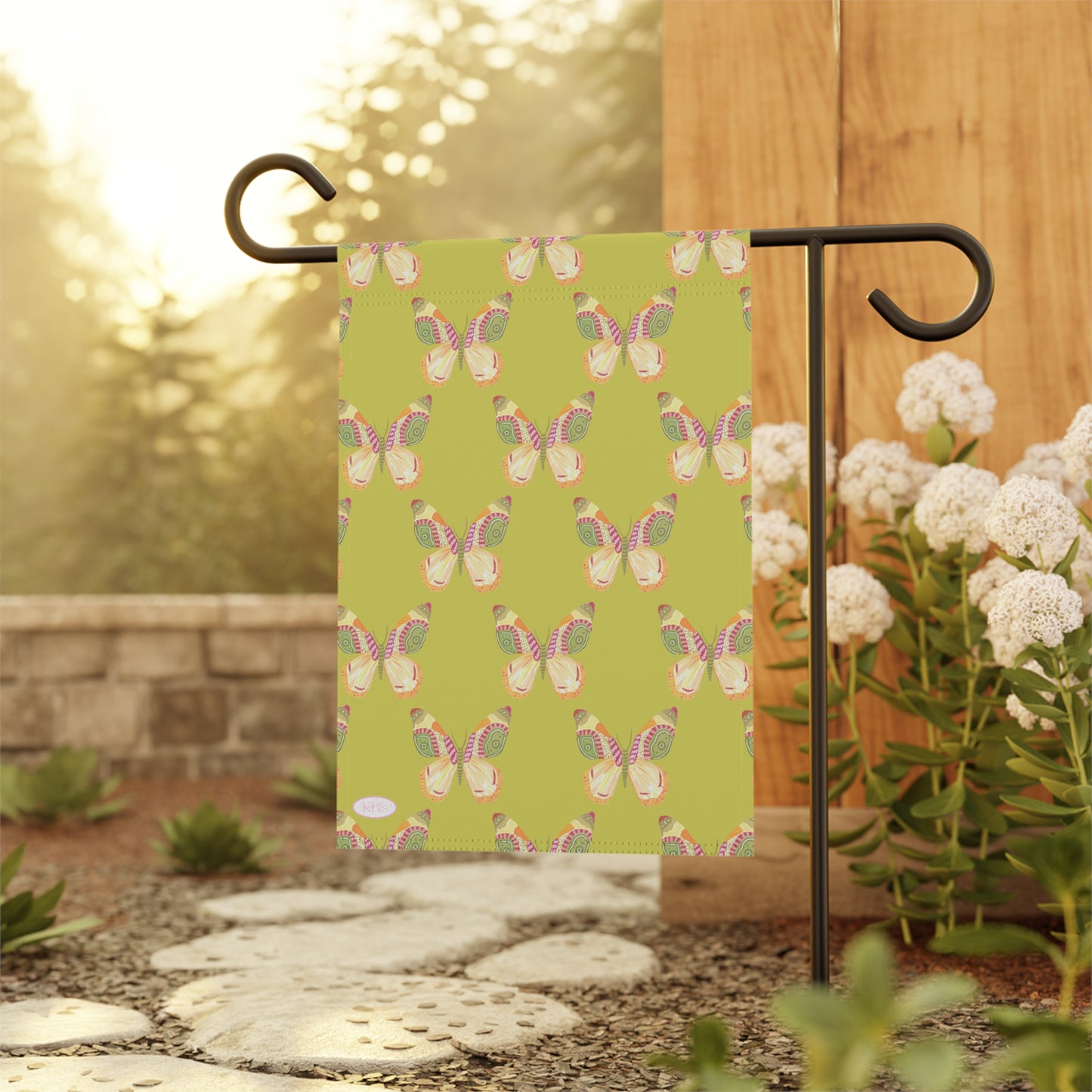 Flutter Pattern Garden Flag - Green