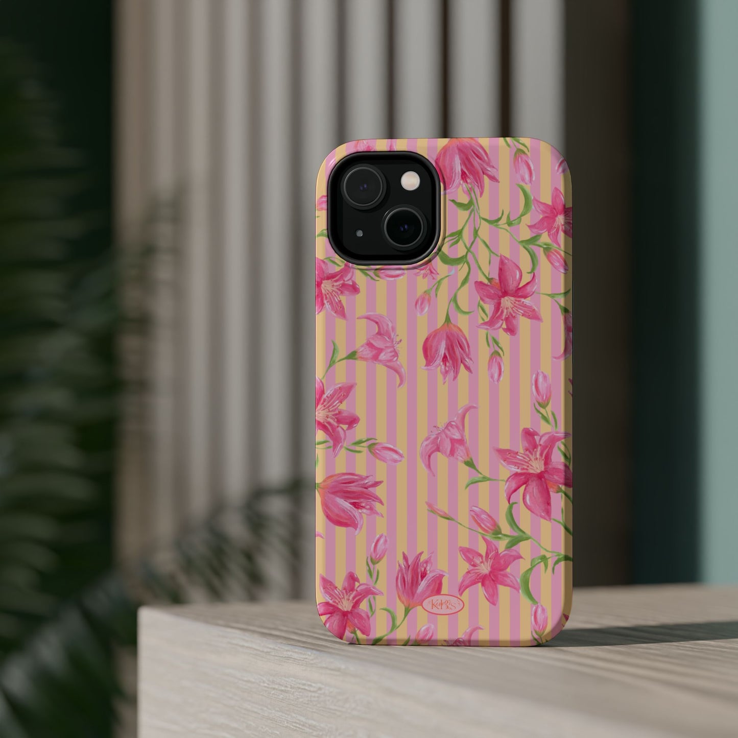 Azalea Stripe Mag Safe Case for iPhone - Pink & Orange