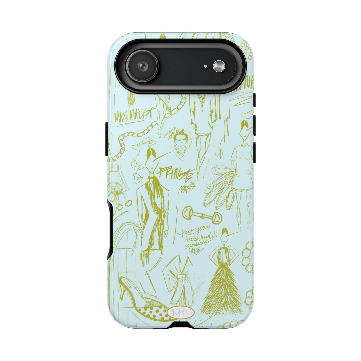Fashion Sketch Tough Case for iPhone - Blue