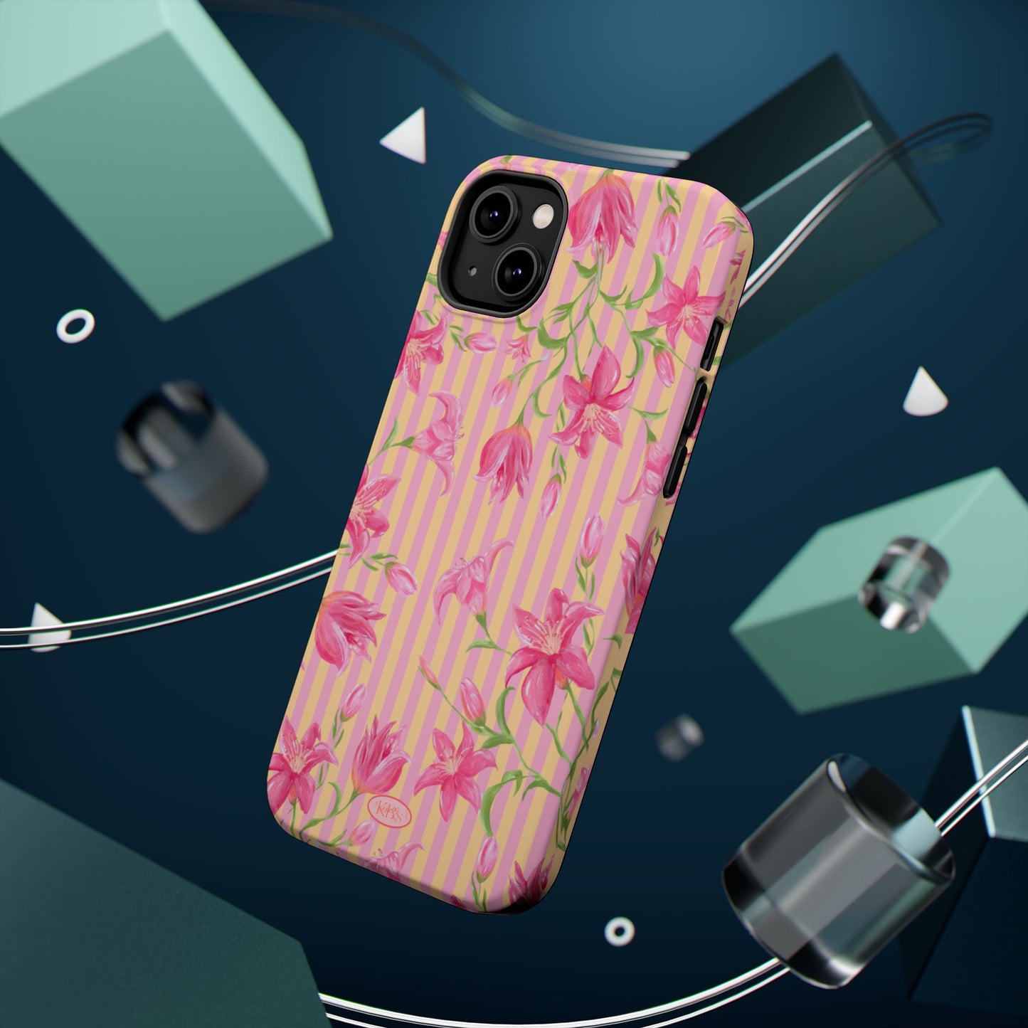 Azalea Stripe Mag Safe Case for iPhone - Pink & Orange