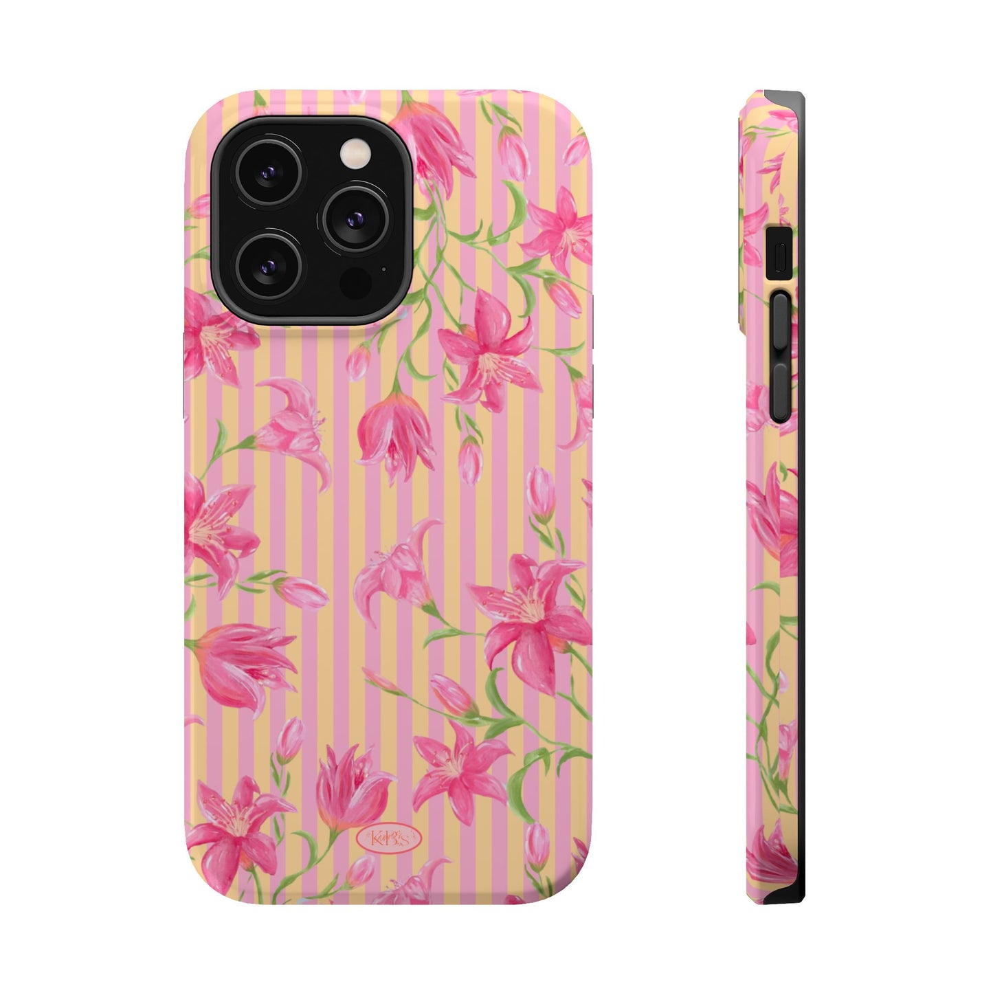 Azalea Stripe Mag Safe Case for iPhone - Pink & Orange