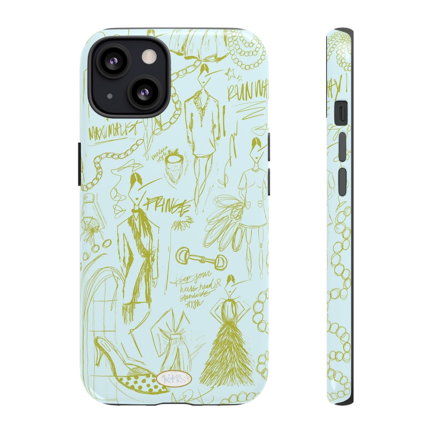 Fashion Sketch Tough Case for iPhone - Blue