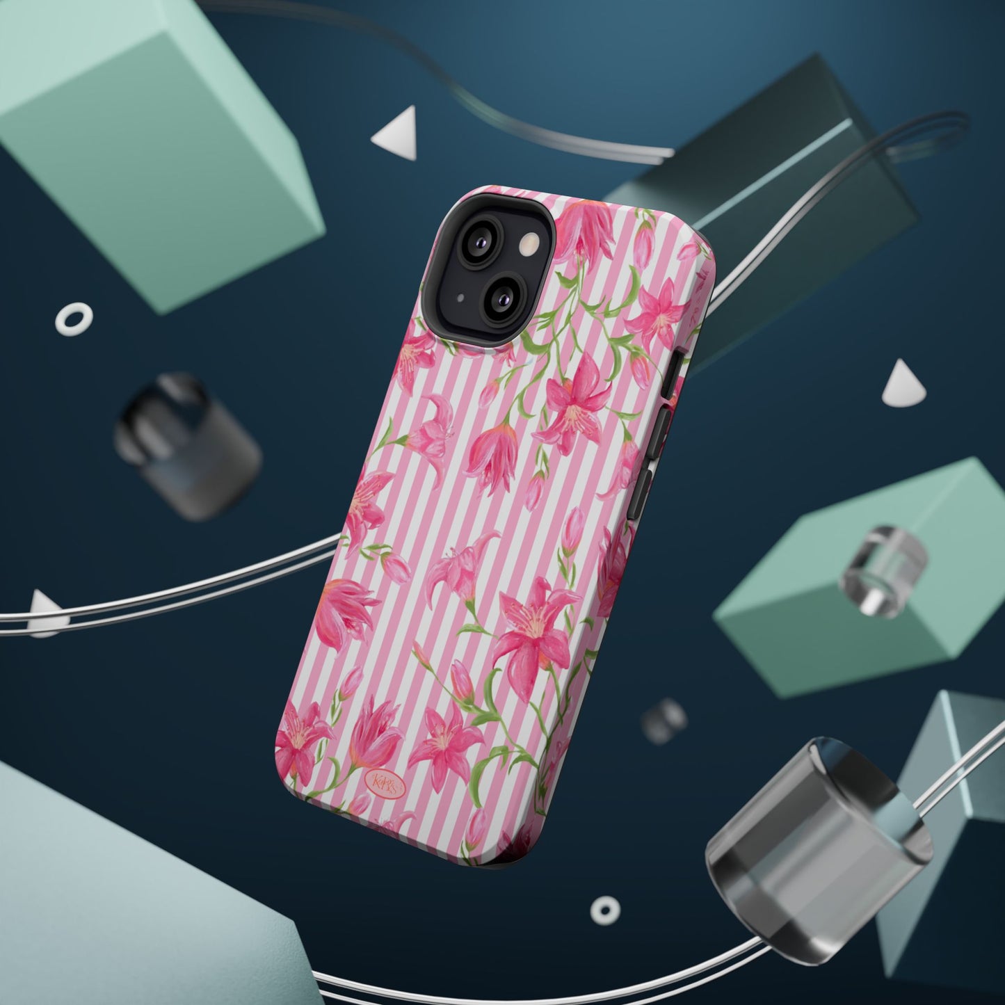 Azalea Stripe Mag Safe Case for iPhone - Pink