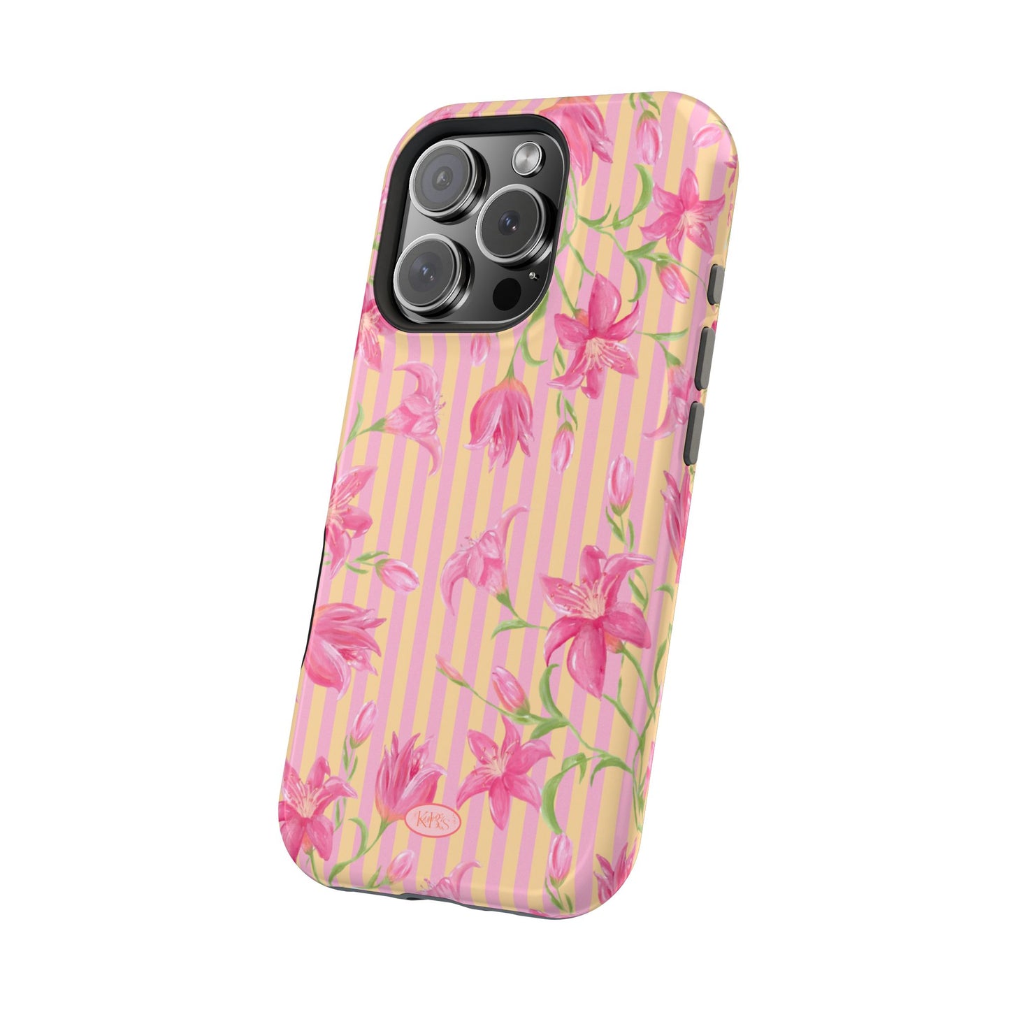 Azalea Stripe Mag Safe Case for iPhone - Pink & Orange