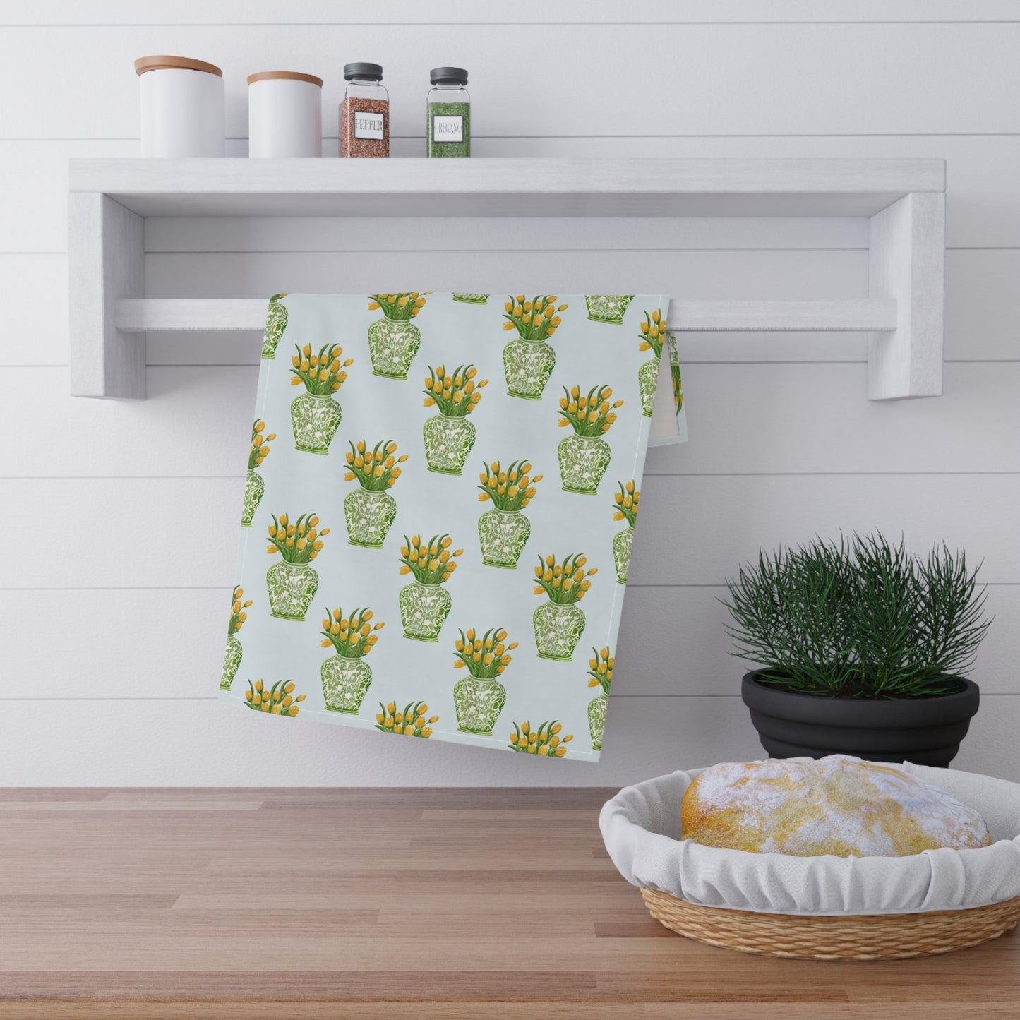Tulip Haus Pattern Tea Towel