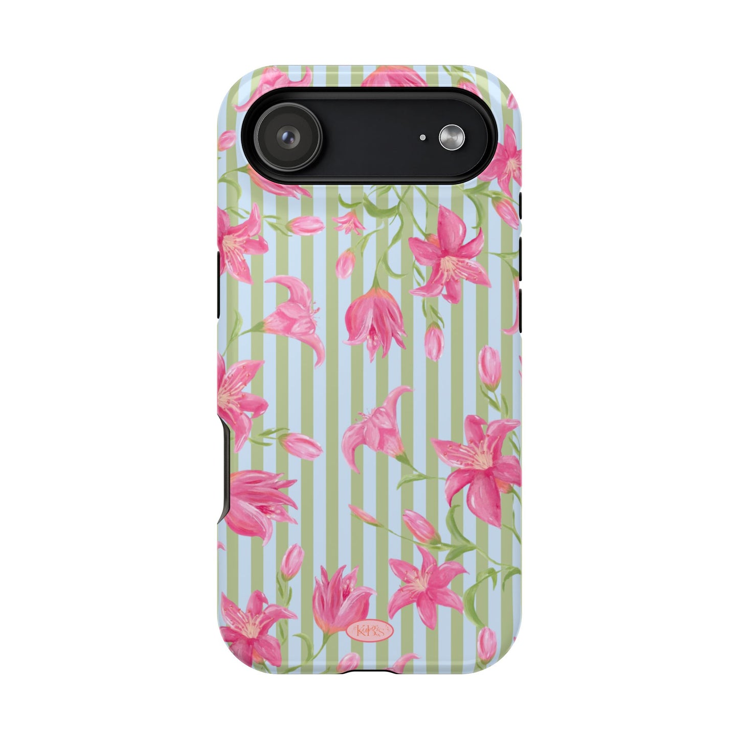 Azalea Stripe Mag Safe Case for iPhone - Blue & Green