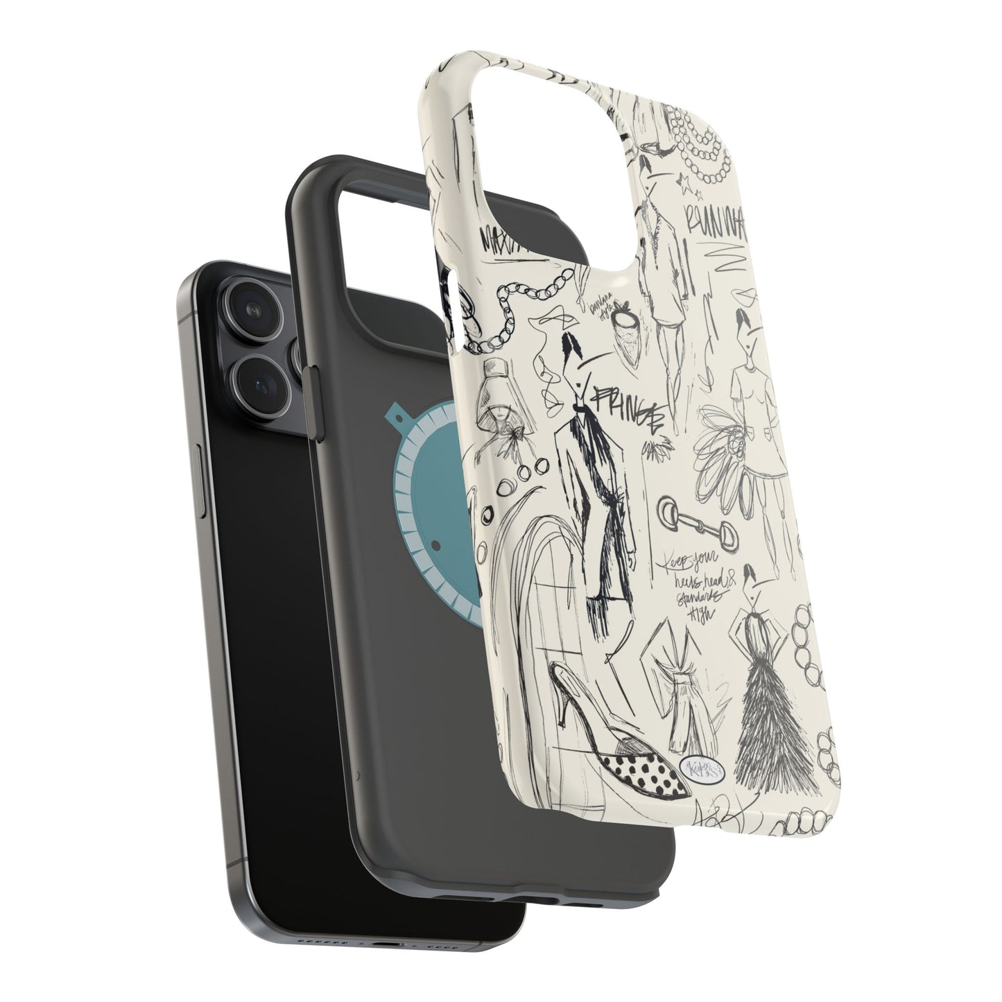 Fashion Sketch Mag Safe Case for iPhone - Black