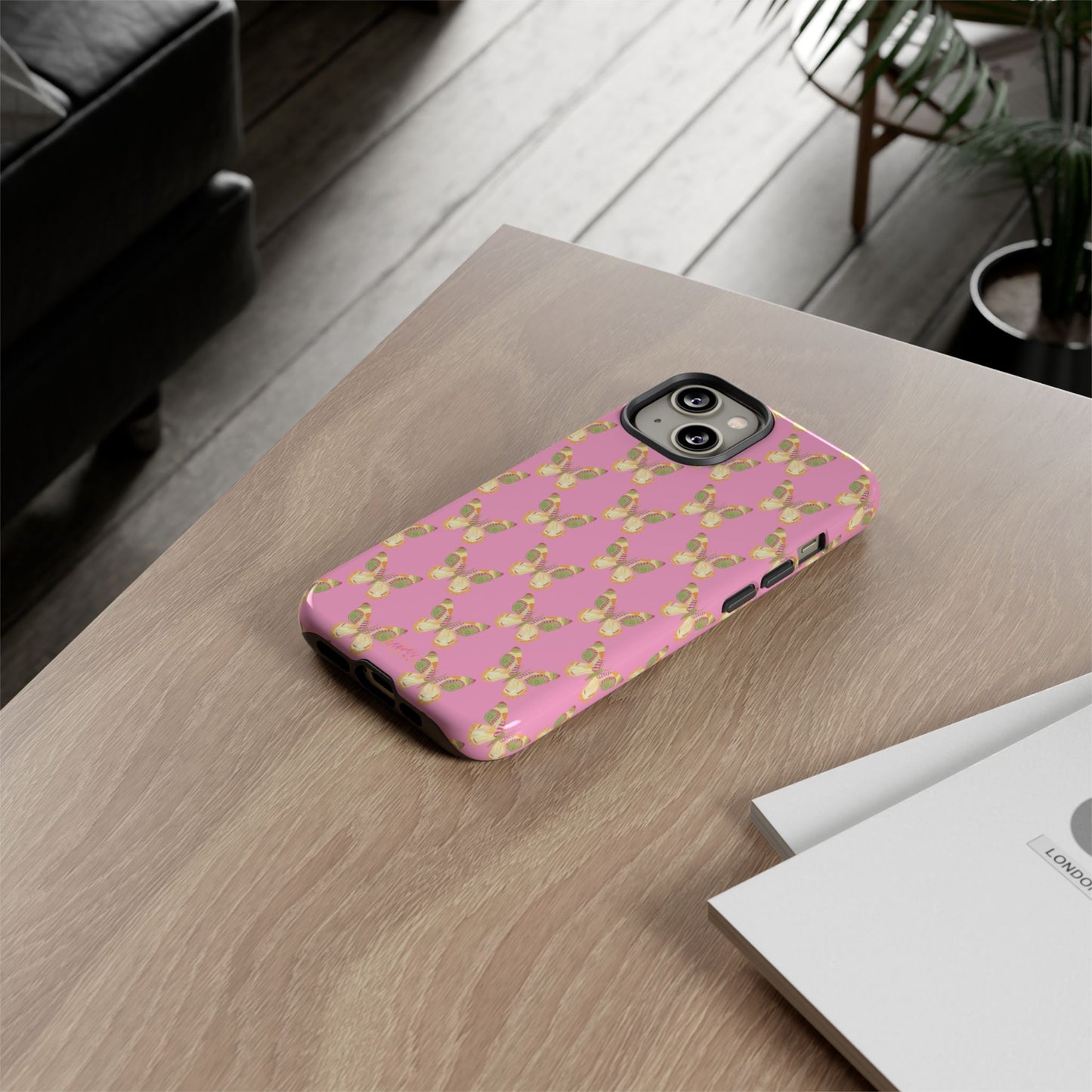 Flutter Pattern Tough Case - Pink