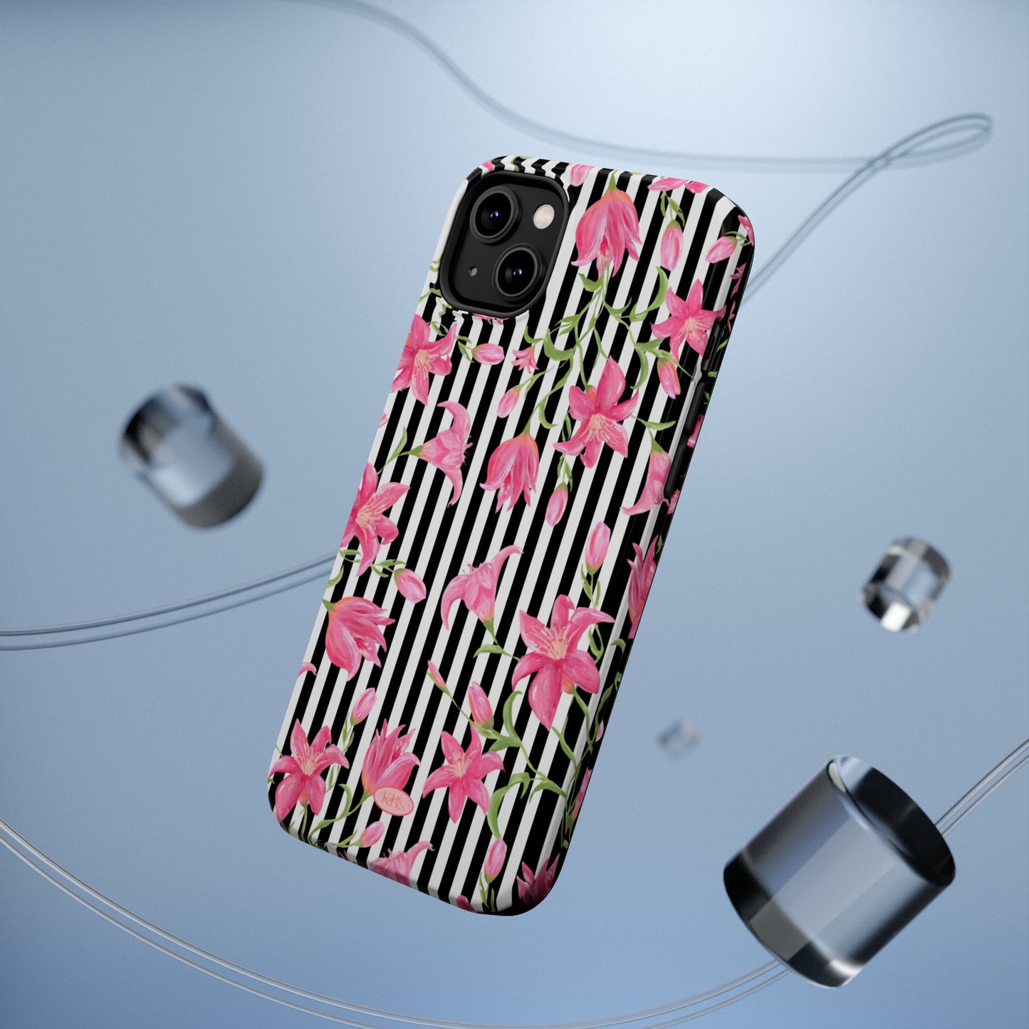 Azalea Stripe Mag Safe Case for iPhone - Black