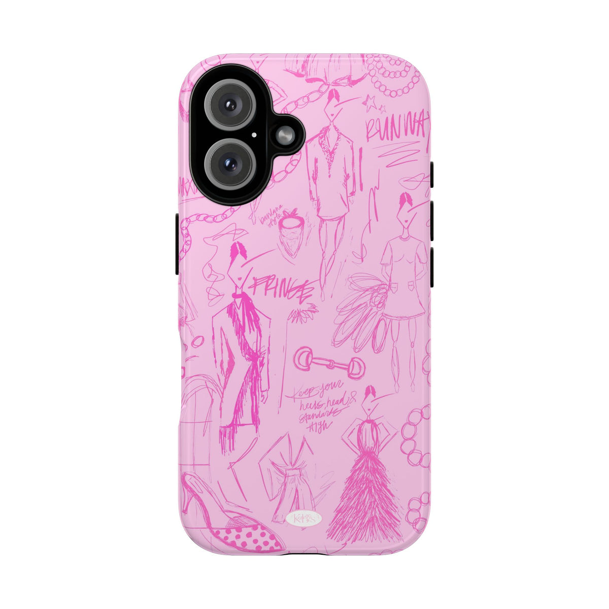 Fashion Sketch Tough Case for iPhone - Pink
