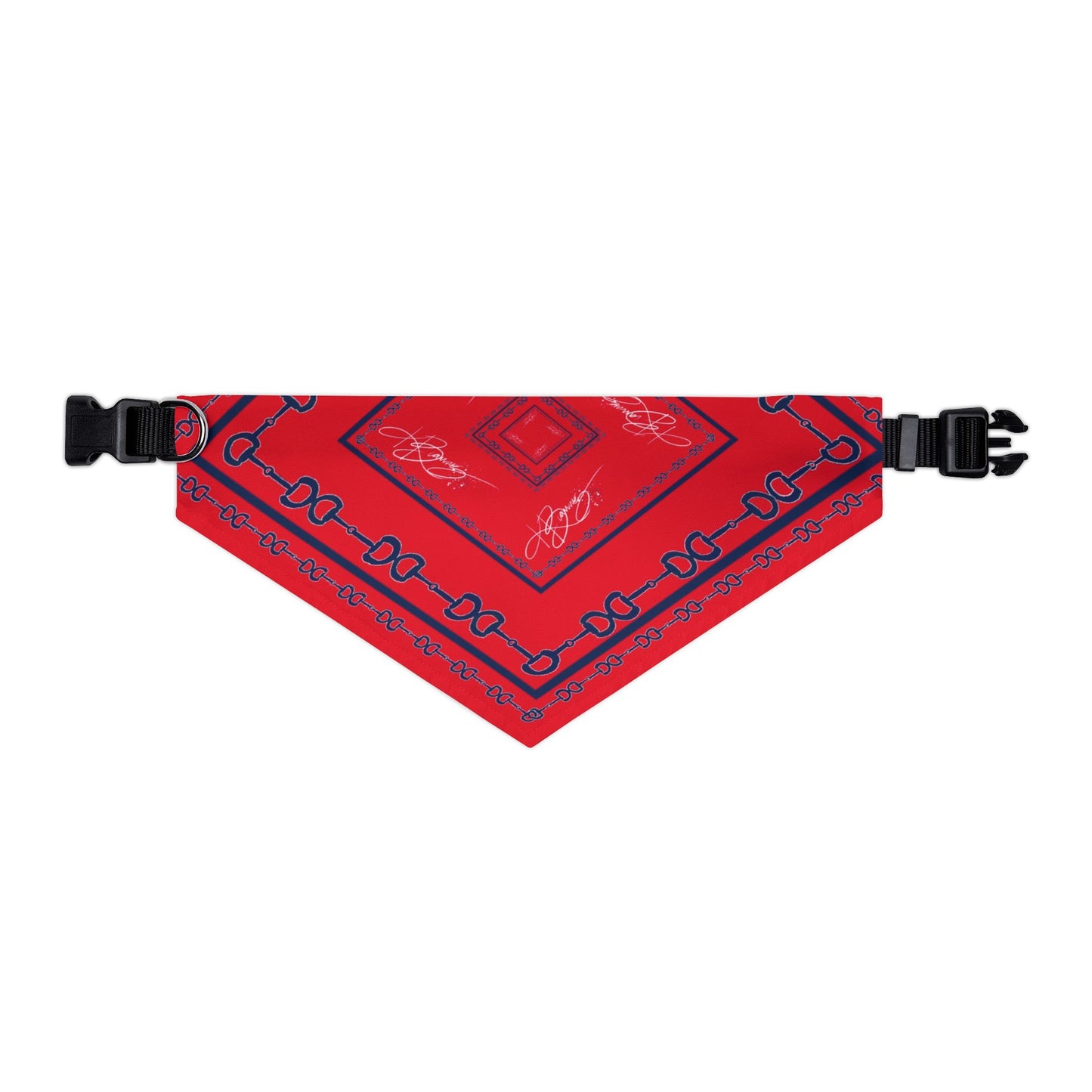 Red & Blue Horsebit Dog Scarf