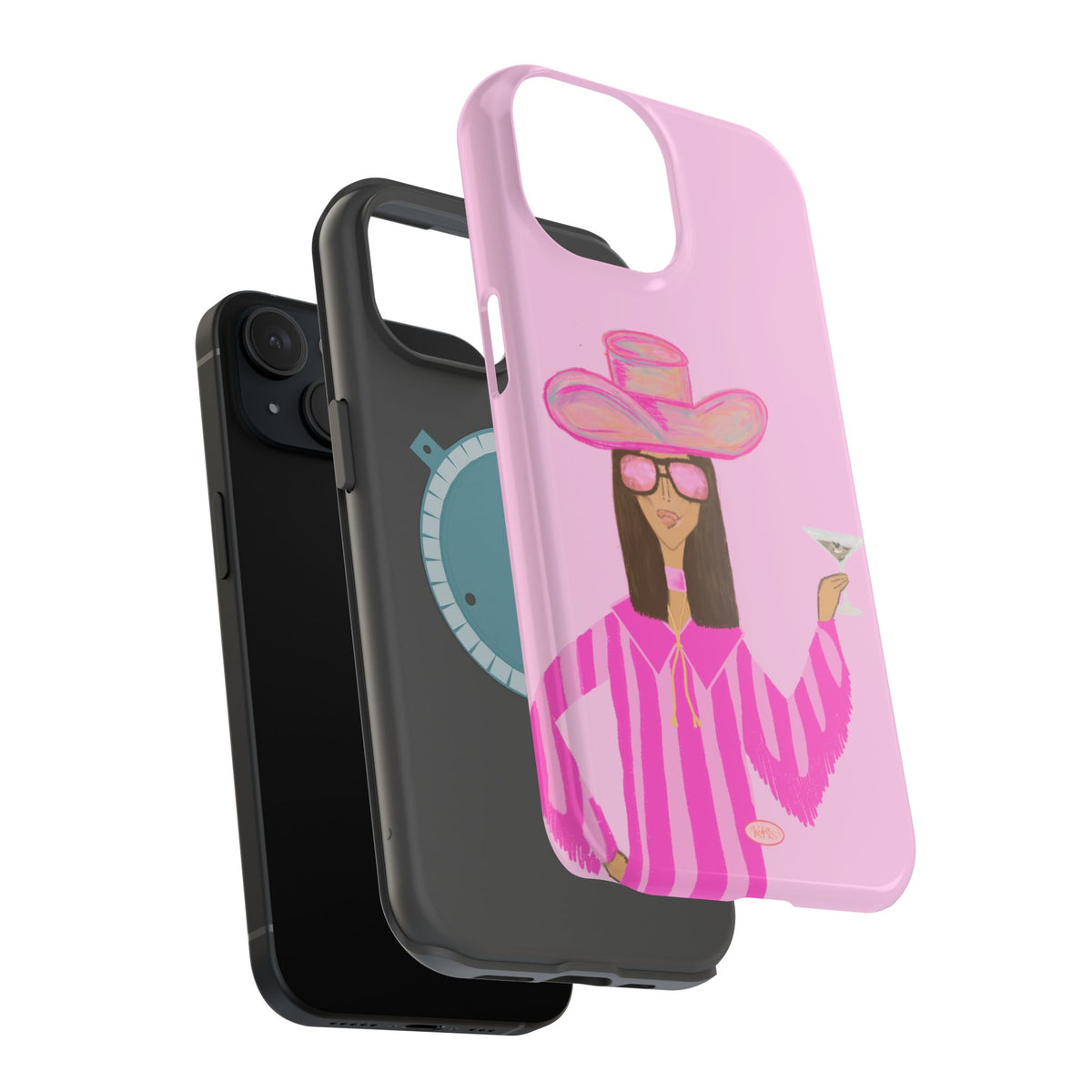 Cocktail Cowgirl Mag Safe Case for iPhone - Pink