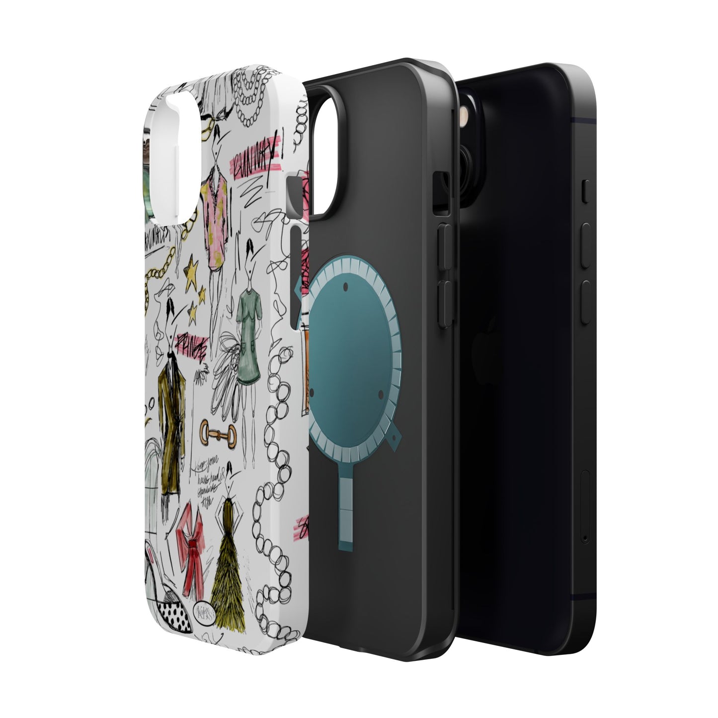Fashion Sketch Mag Safe Case for iPhone - Multi