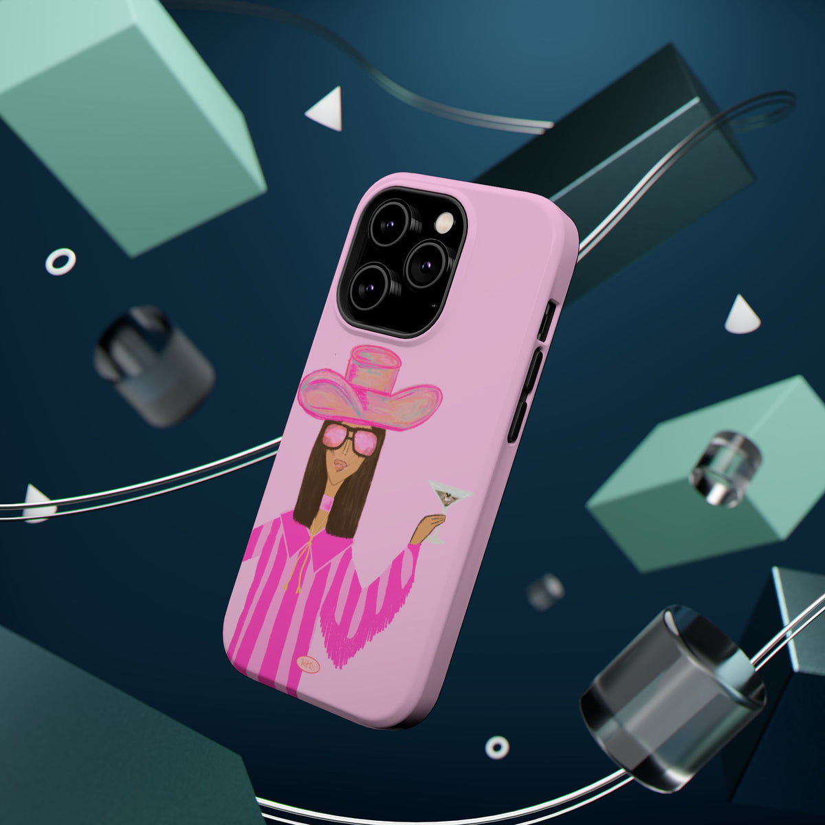 Cocktail Cowgirl Mag Safe Case for iPhone - Pink