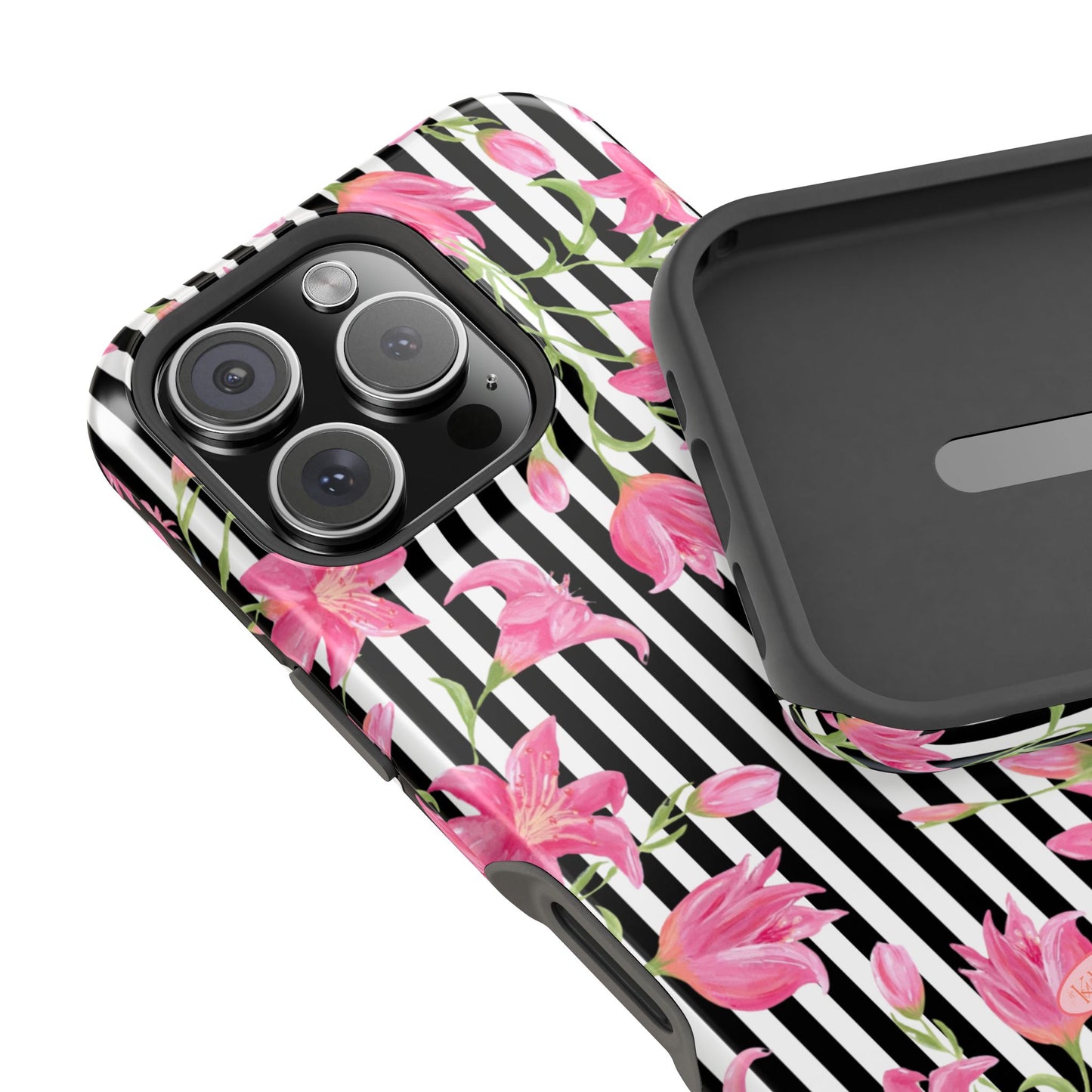 Azalea Stripe Mag Safe Case for iPhone - Black