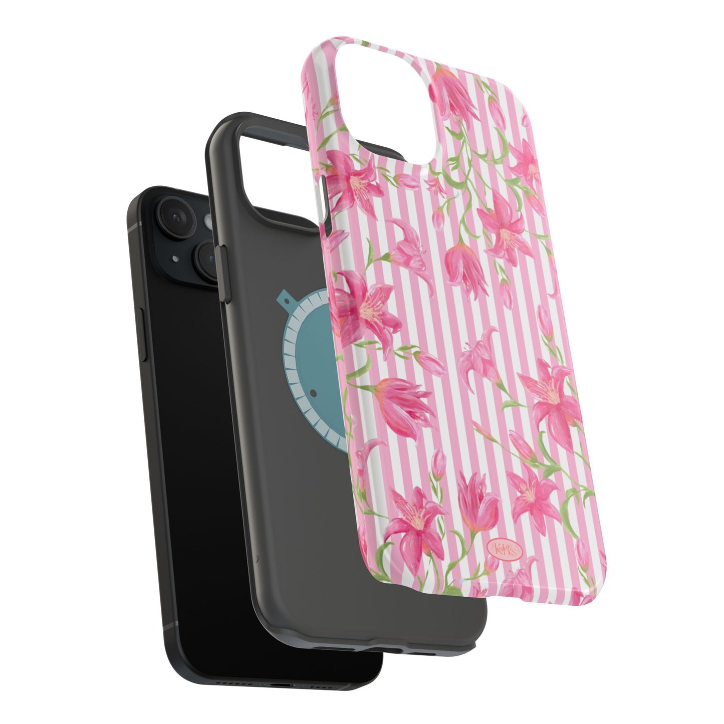 Azalea Stripe Mag Safe Case for iPhone - Pink