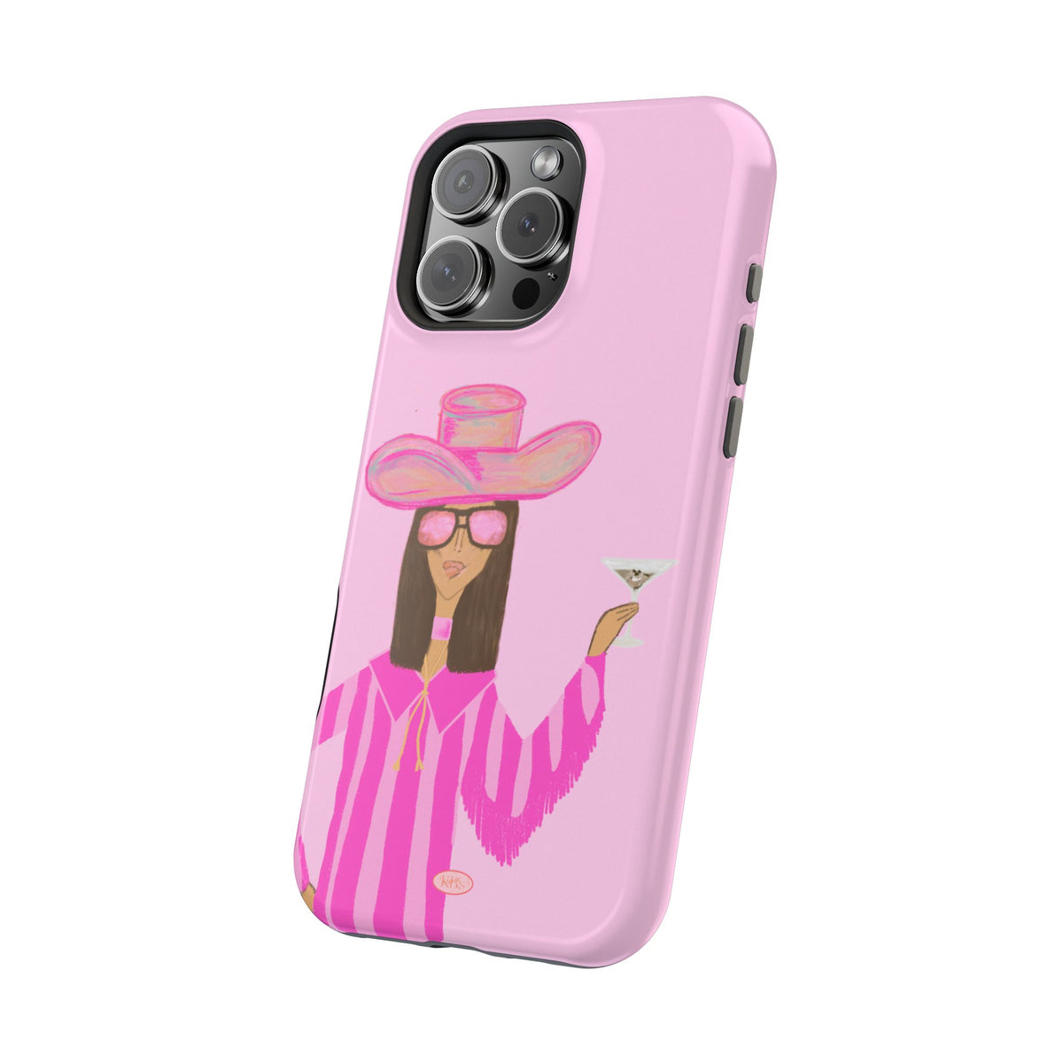 Cocktail Cowgirl Mag Safe Case for iPhone - Pink