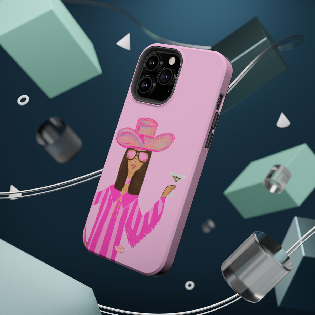 Cocktail Cowgirl Mag Safe Case for iPhone - Pink