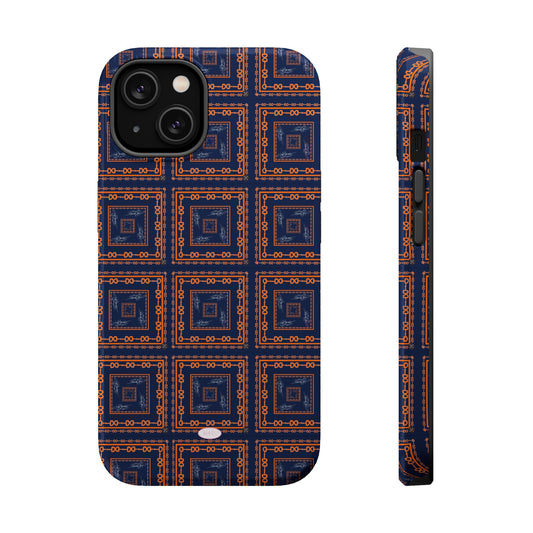 Navy & Orange Horsebit MagSafe Case
