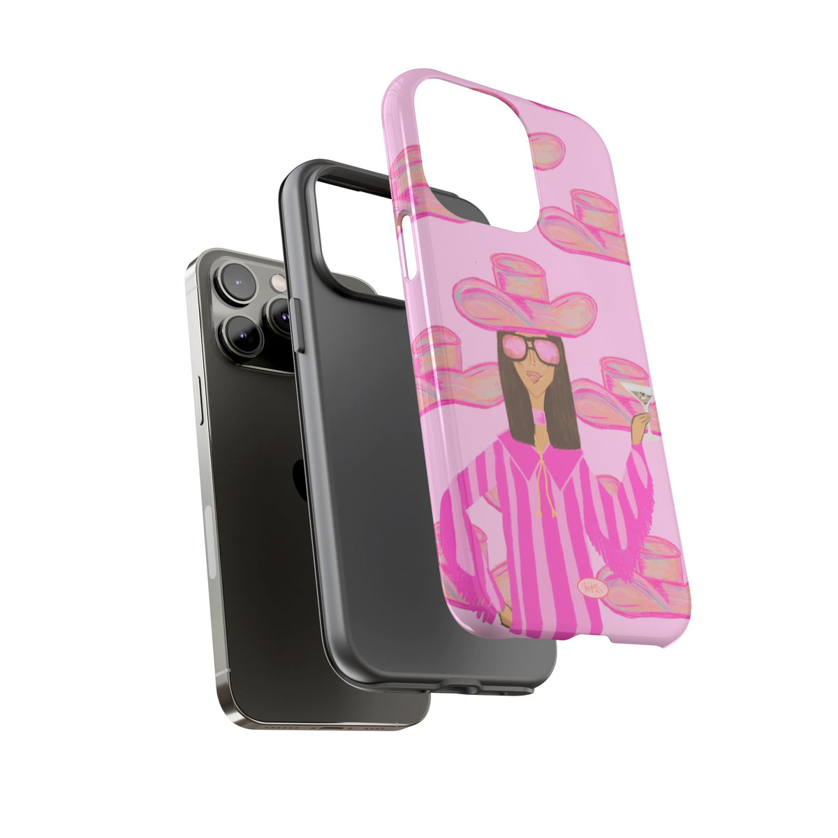 Cocktail Cowgirl Tough Case for iPhone - Pink