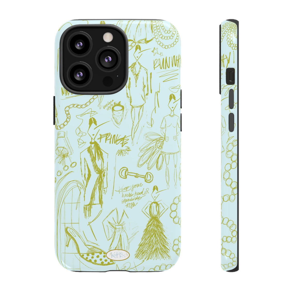 Fashion Sketch Tough Case for iPhone - Blue