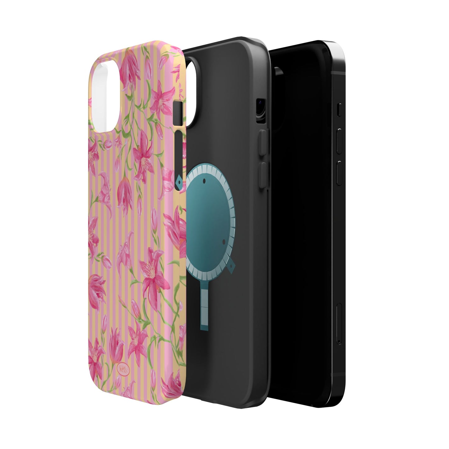 Azalea Stripe Mag Safe Case for iPhone - Pink & Orange