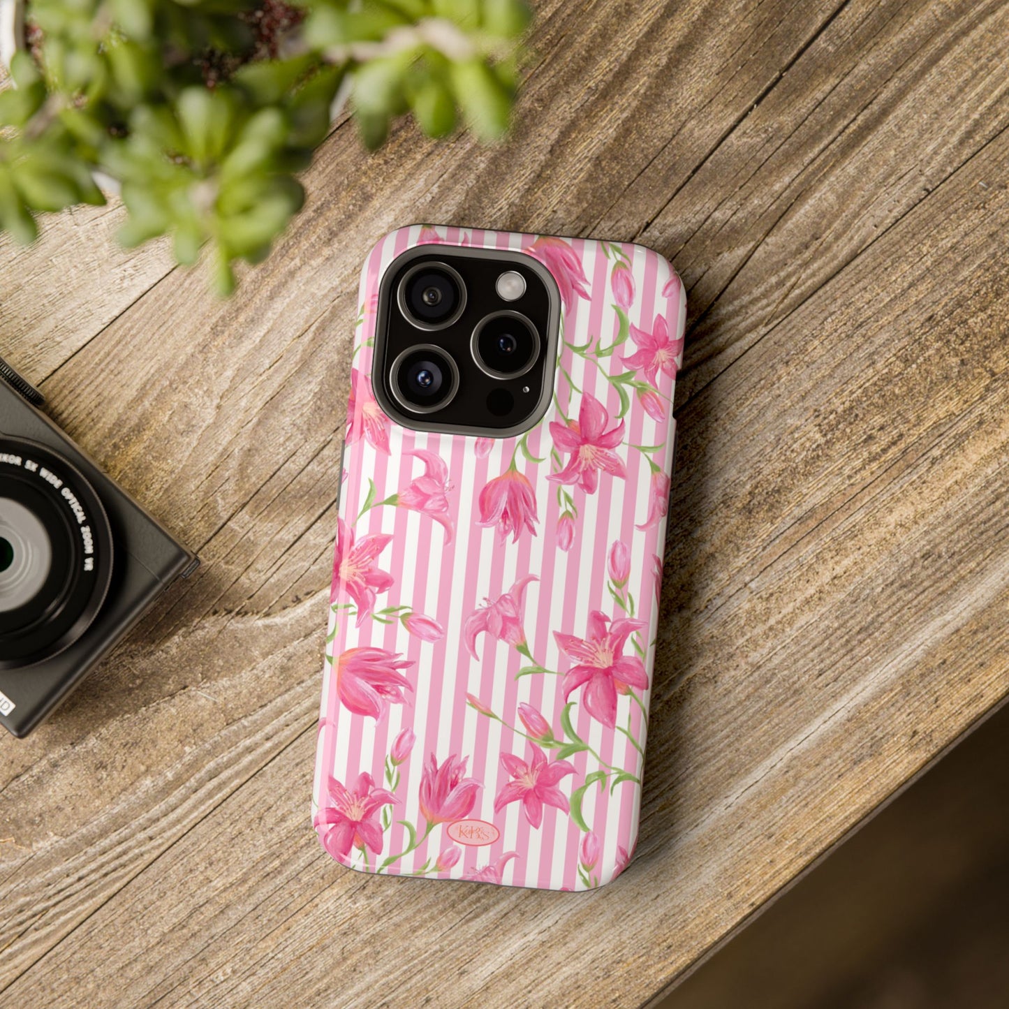 Azalea Stripe Mag Safe Case for iPhone - Pink