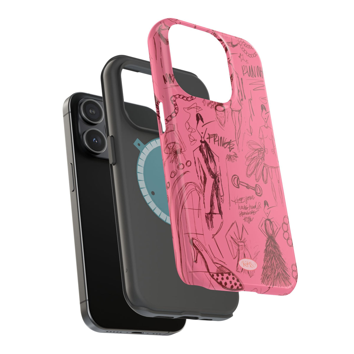 Fashion Sketch Mag Safe Case for iPhone - Maroon