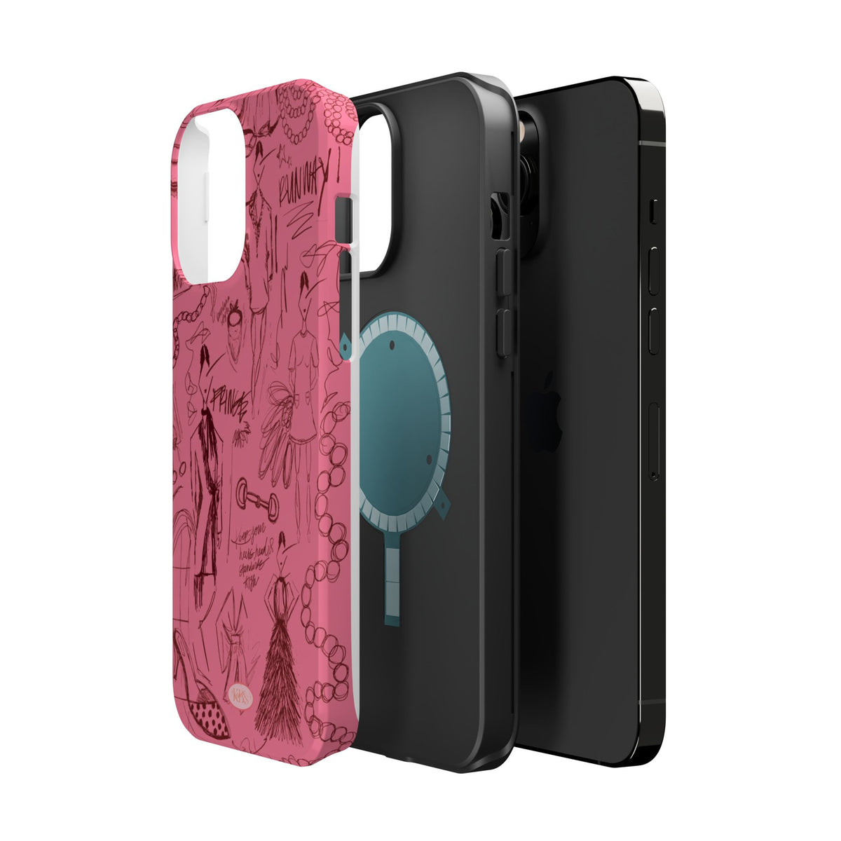 Fashion Sketch Mag Safe Case for iPhone - Maroon