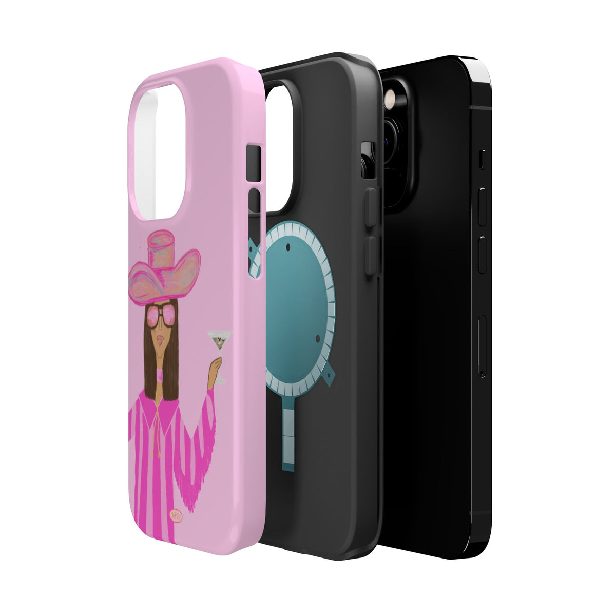 Cocktail Cowgirl Mag Safe Case for iPhone - Pink