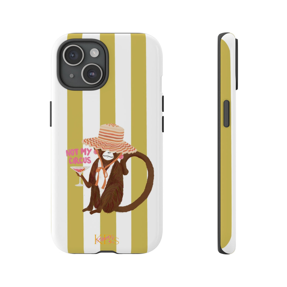 Not My Circus Tough Case - Green & White Stripe
