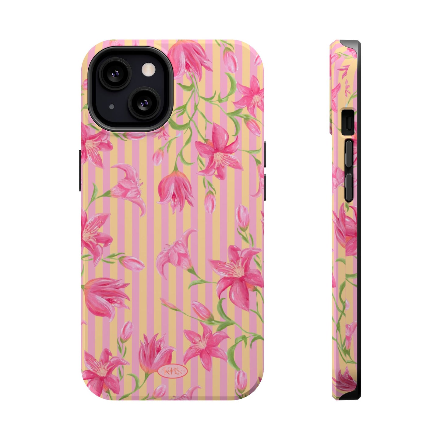 Azalea Stripe Mag Safe Case for iPhone - Pink & Orange