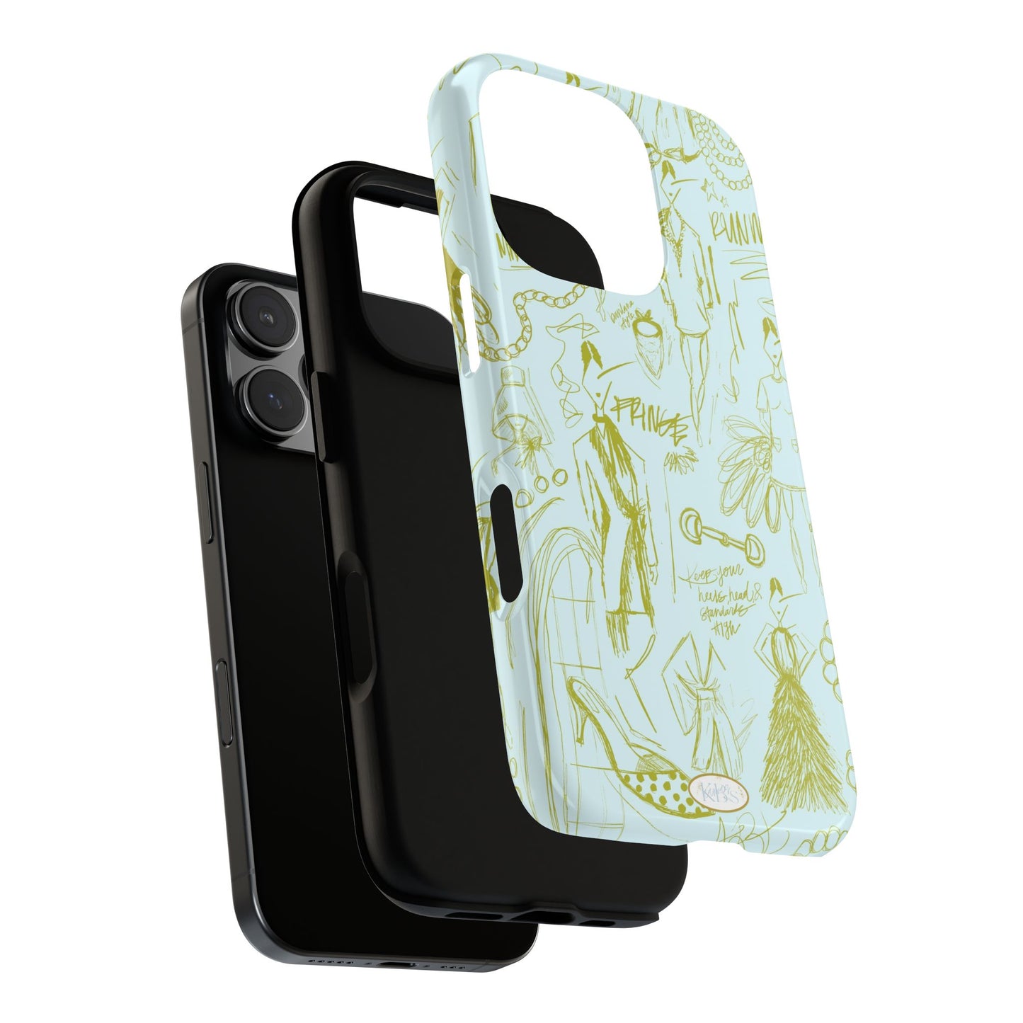 Fashion Sketch Tough Case for iPhone - Blue