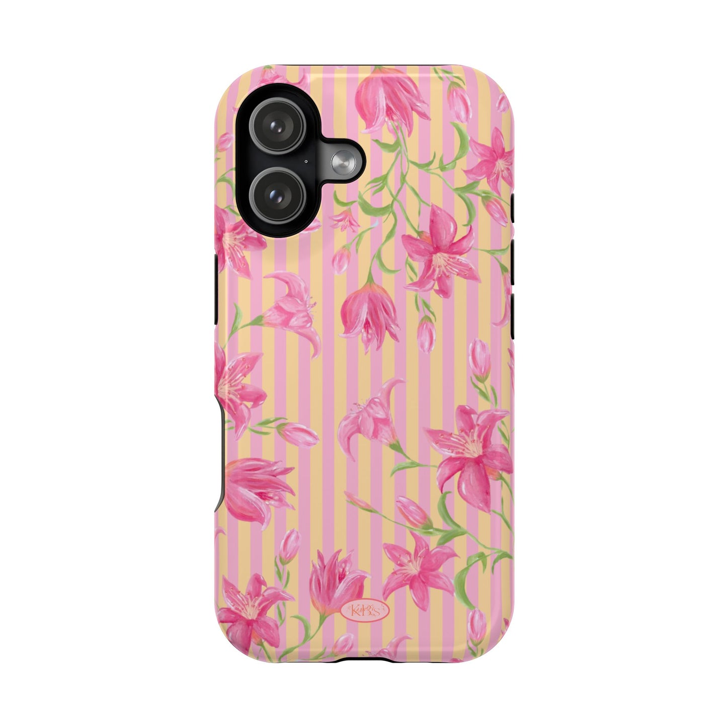 Azalea Stripe Mag Safe Case for iPhone - Pink & Orange
