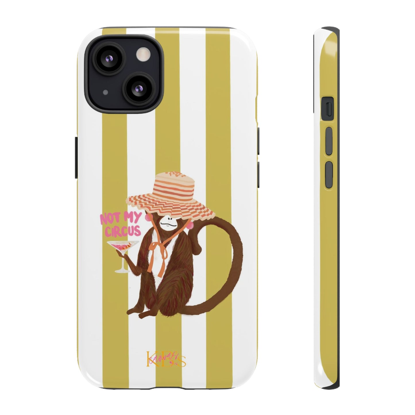 Not My Circus Tough Case - Green & White Stripe