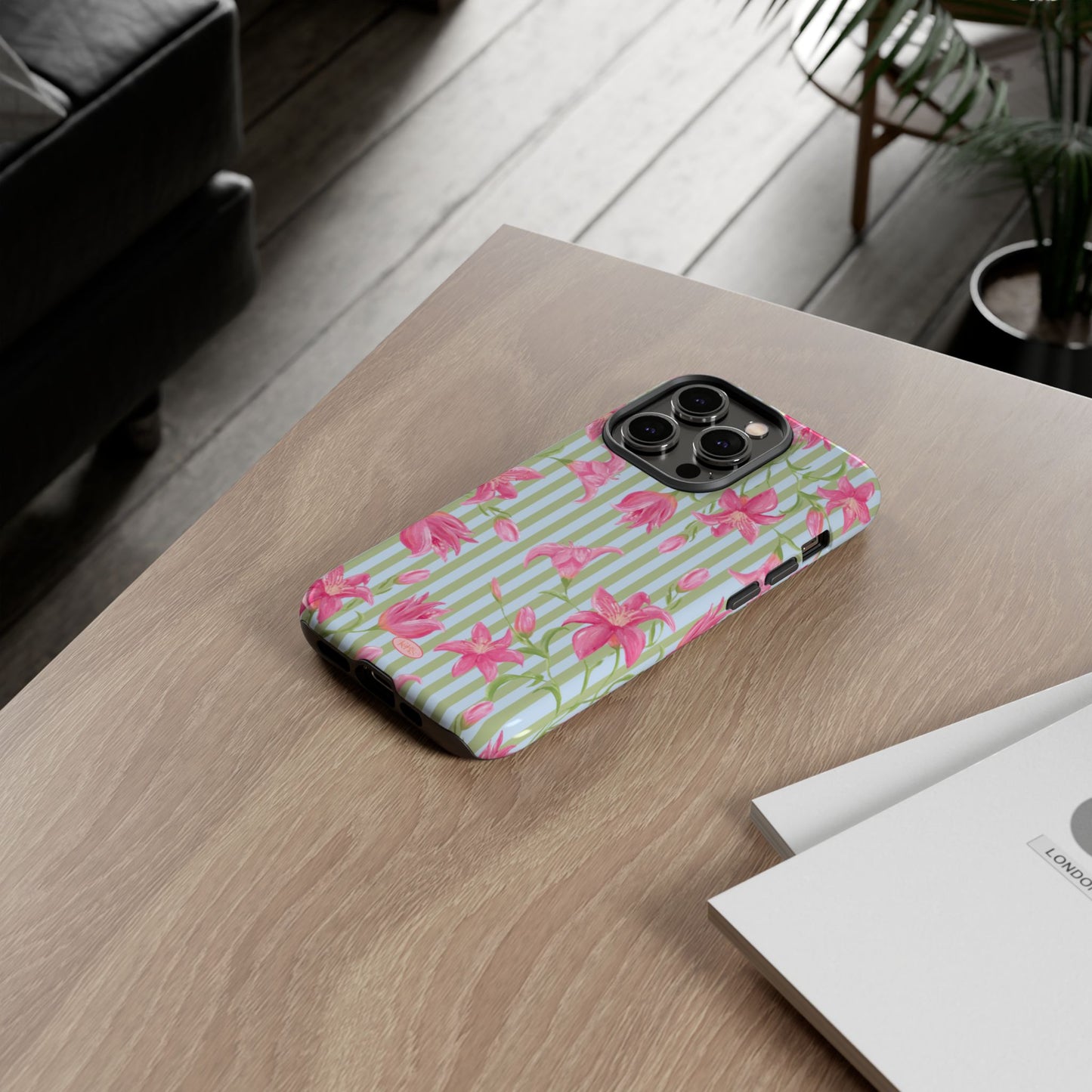 Azalea Stripe Tough Case for iPhone - Blue & Green