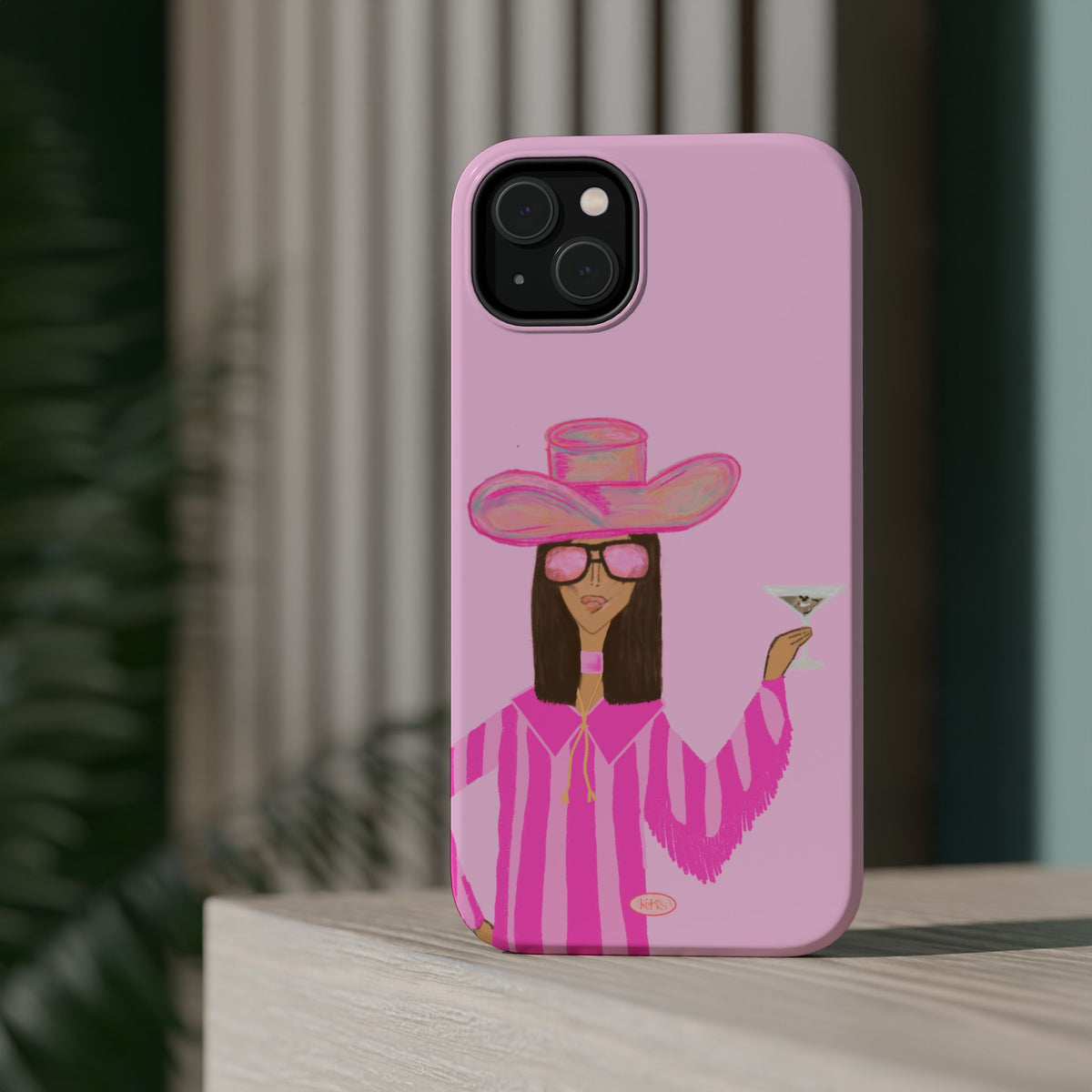 Cocktail Cowgirl Mag Safe Case for iPhone - Pink